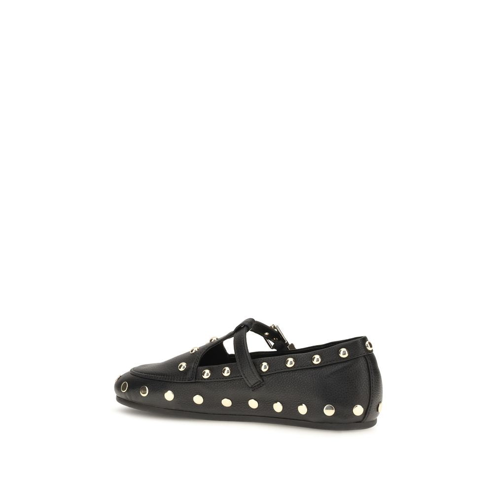 Ganni Black Recycled Polyester Ballet Flats
