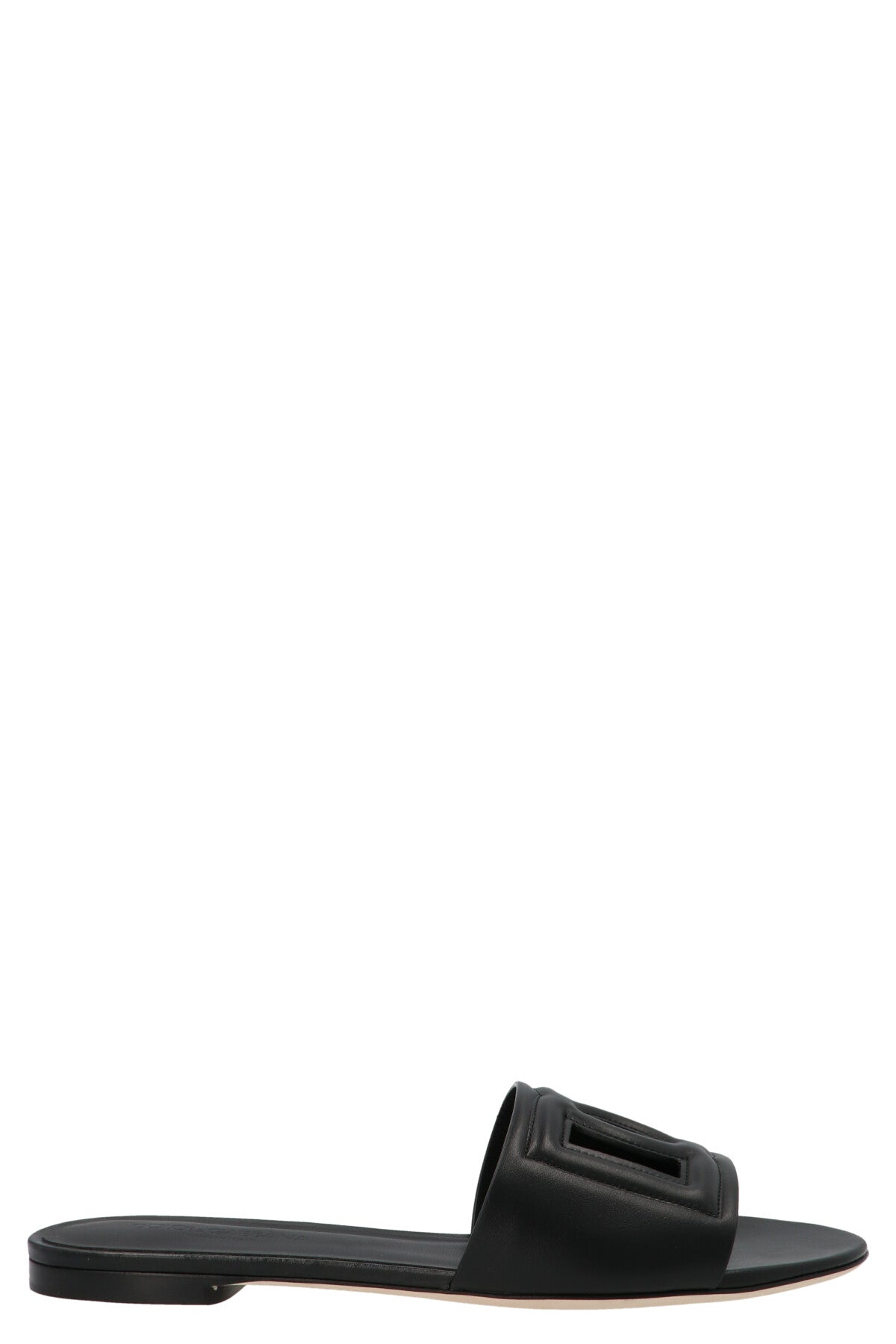 Dolce & Gabbana Black Calfskin Slides