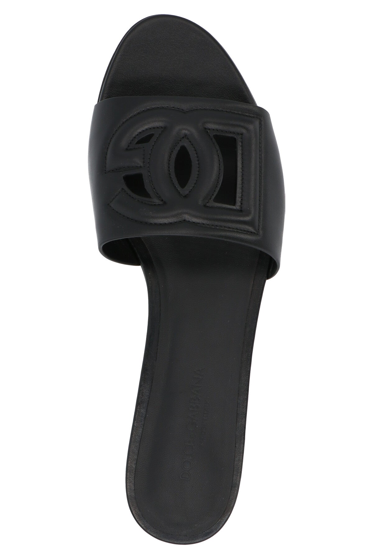 Dolce & Gabbana Black Calfskin Slides
