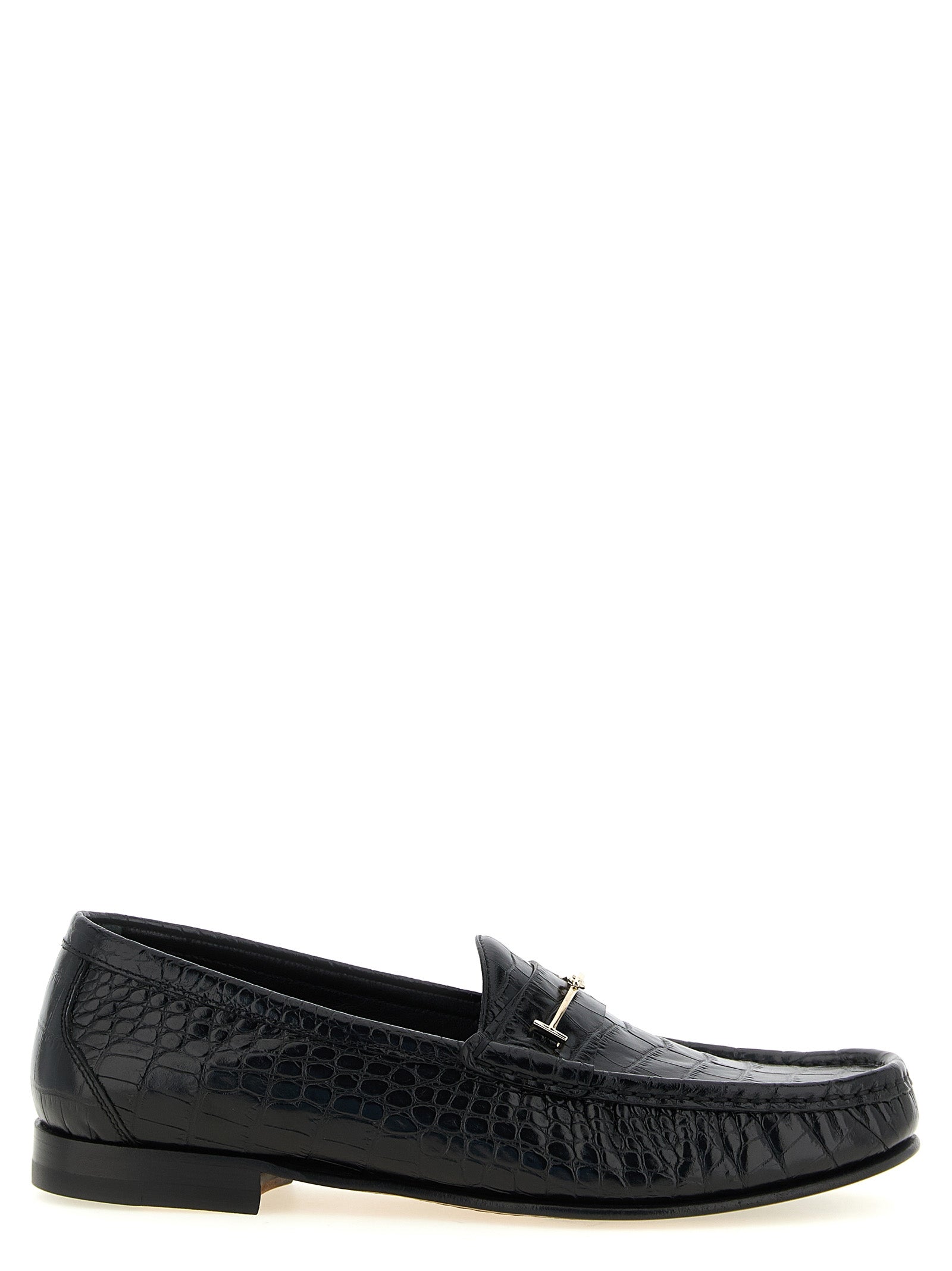 Tom Ford Black Calfskin Slip-On Loafers