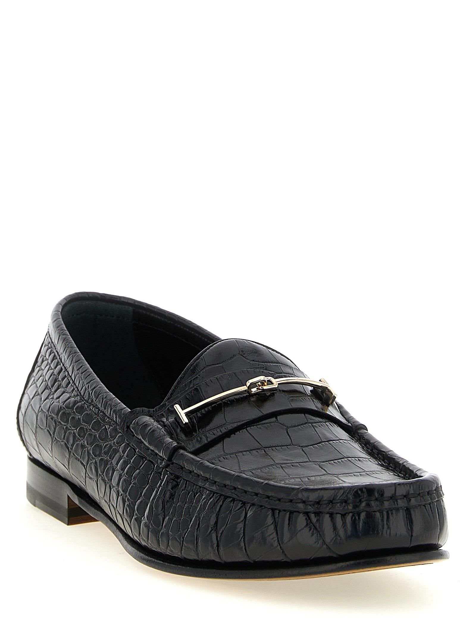 Tom Ford Black Calfskin Slip-On Loafers