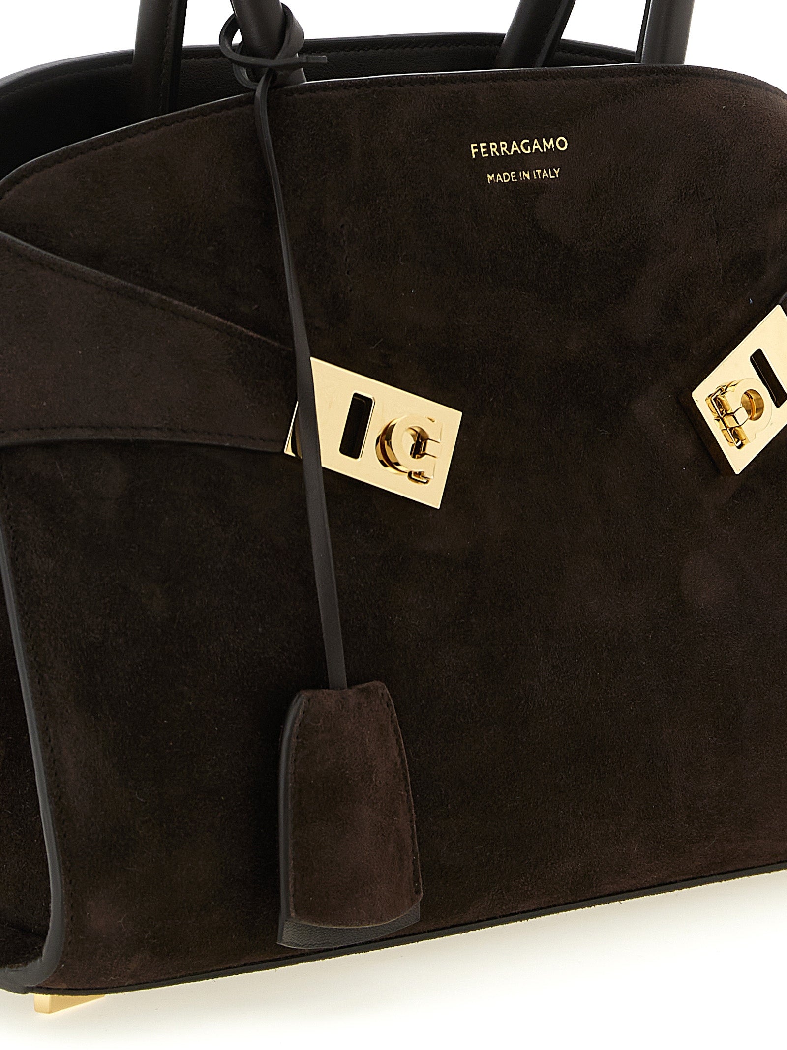 Ferragamo Brown Goatskin Handbag
