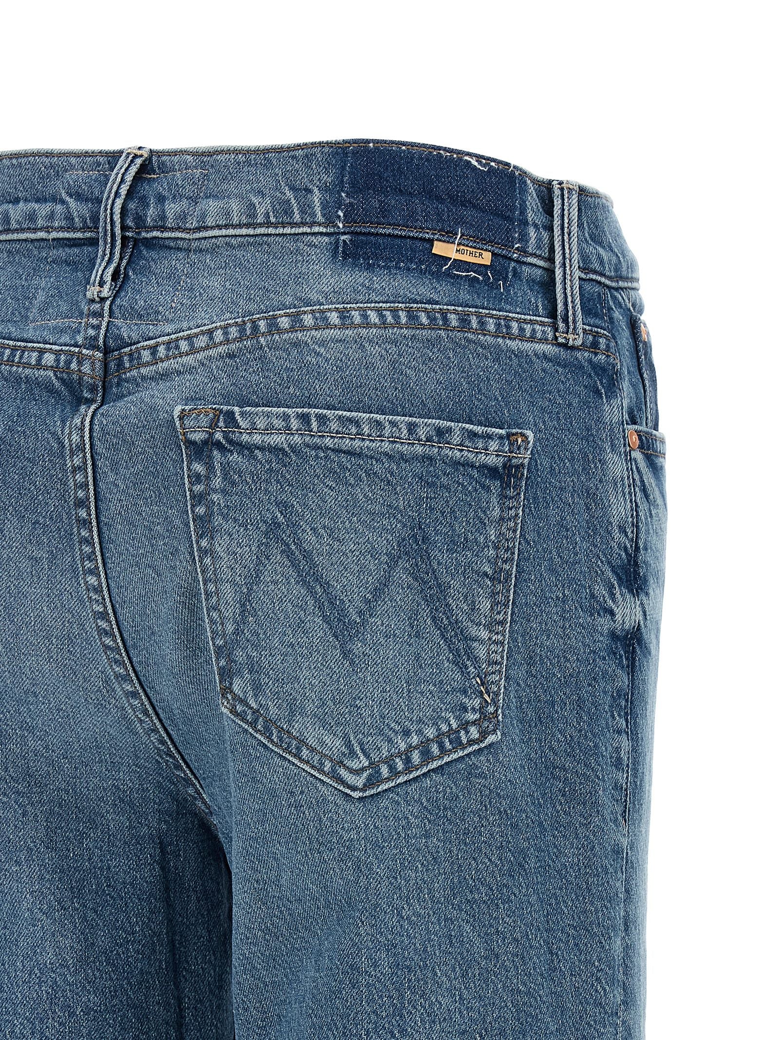 Mother Denim Blue Cotton Straight-Leg Jeans