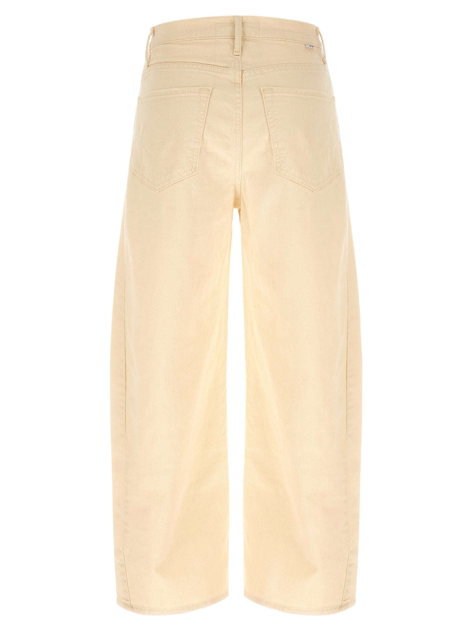 Mother Denim Beige Cotton High-Waisted Jean