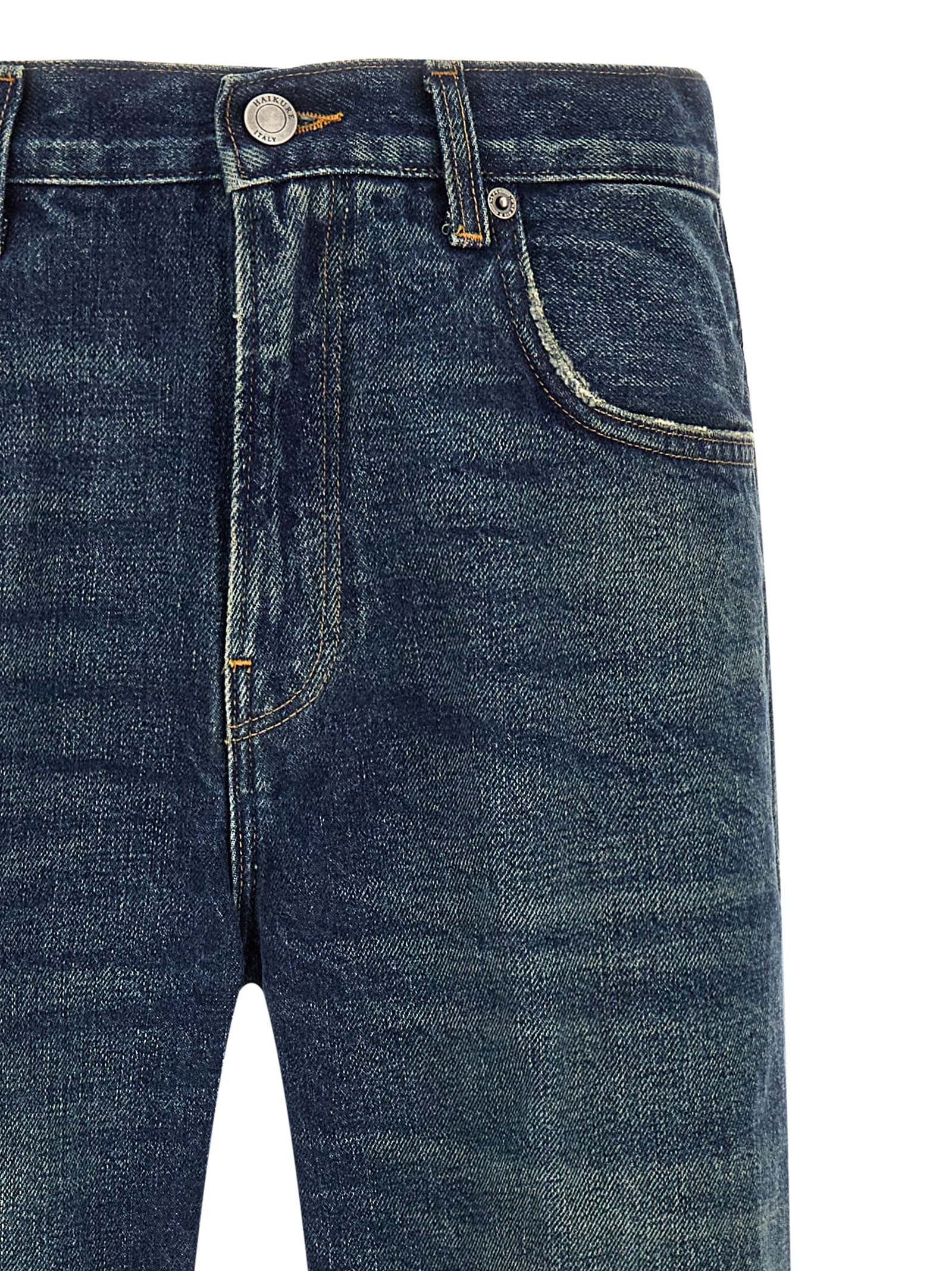 Haikure Blue Cotton Relaxed Fit Jeans