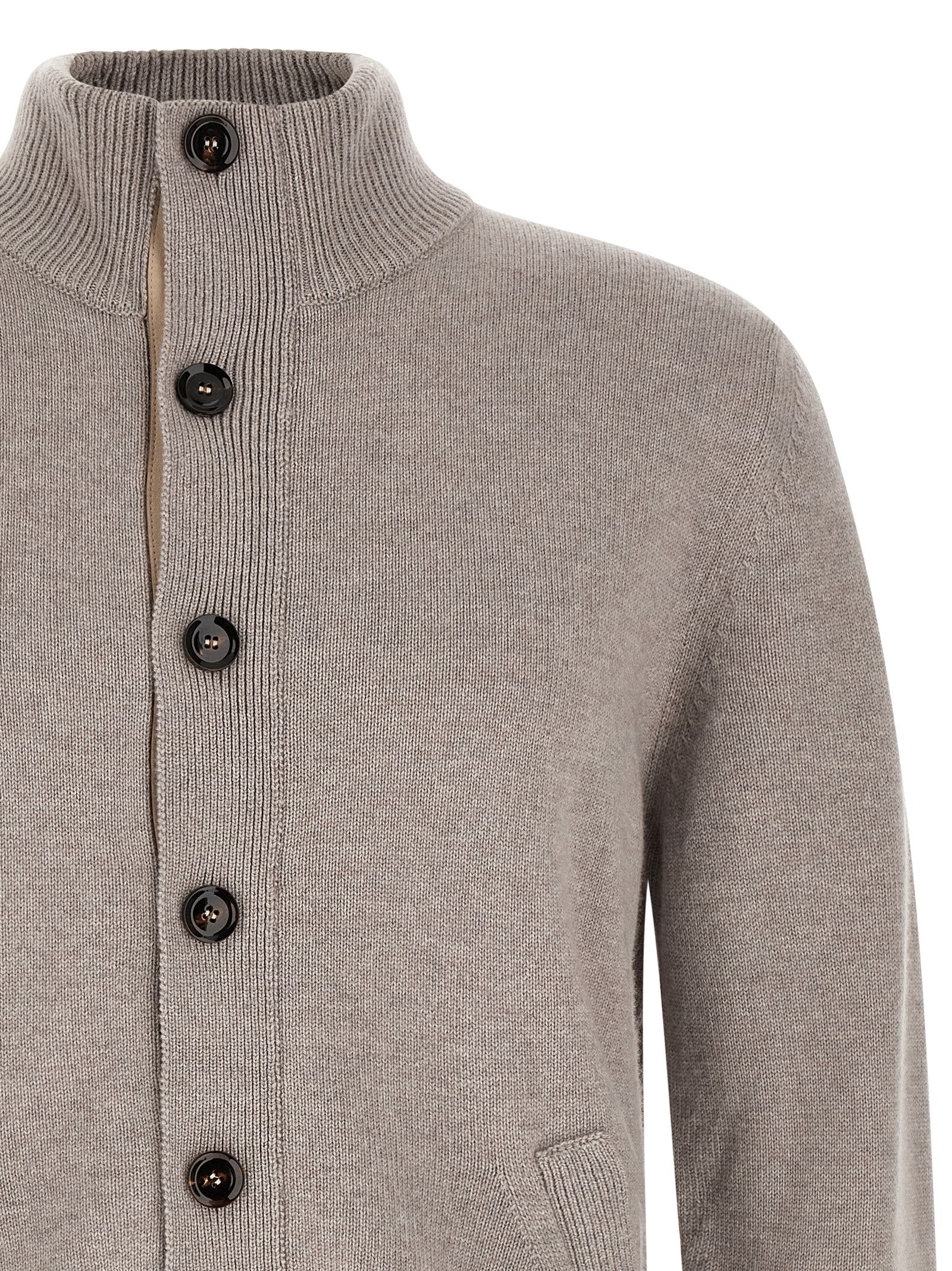 Brioni Beige Cashmere Cardigan