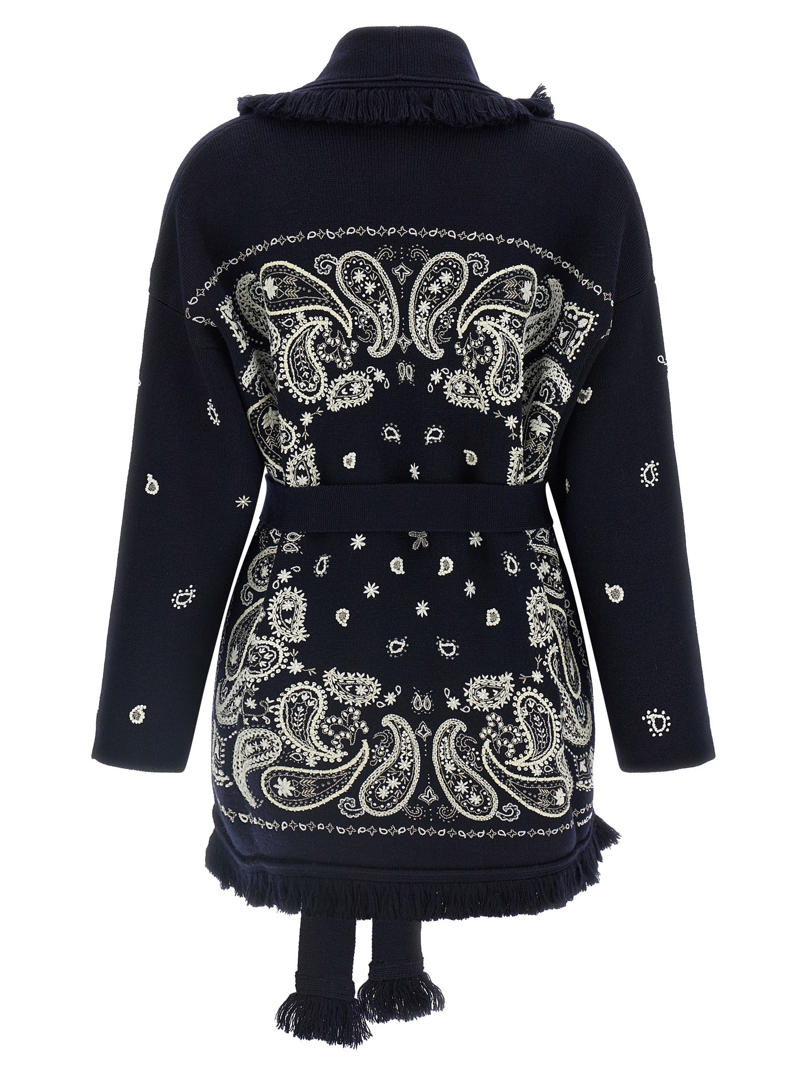 Alanui Blue Virgin Wool Cardigan