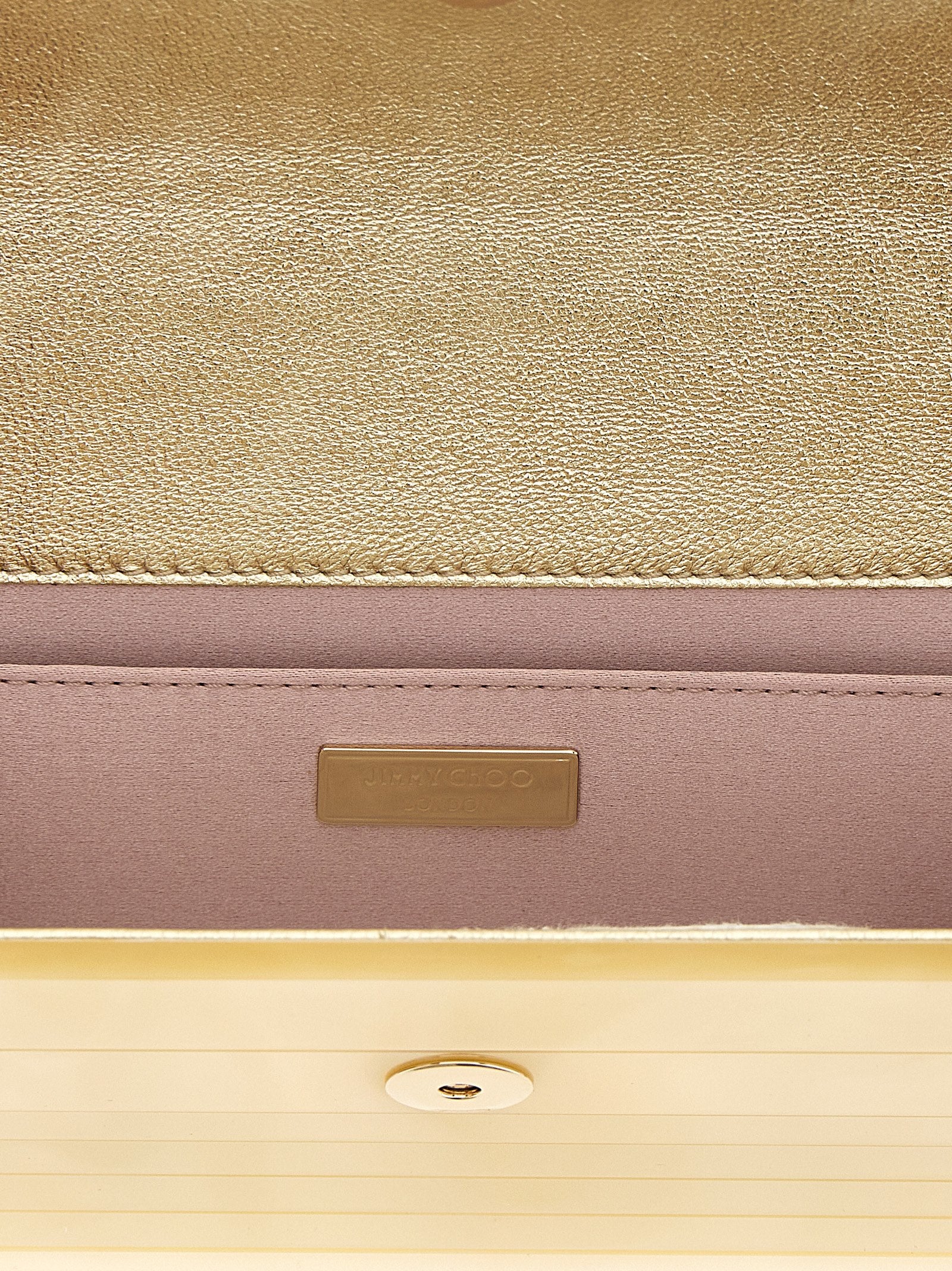 Jimmy Choo Gold Viscose Clutch Bag