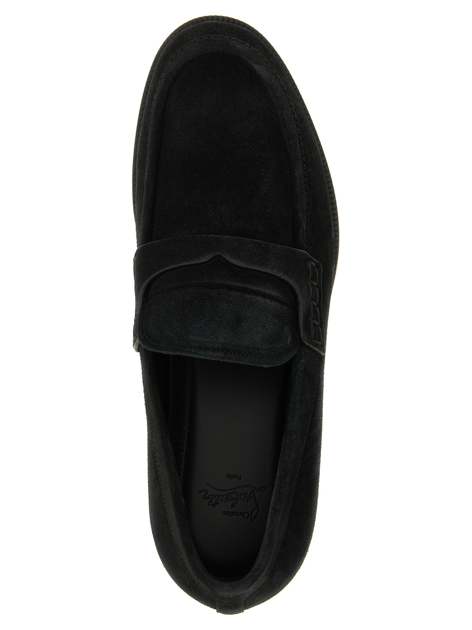 Christian Louboutin Black Calfskin Slip-On Loafers