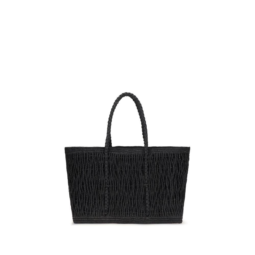 The Row Black Raffia Shoulder Bag