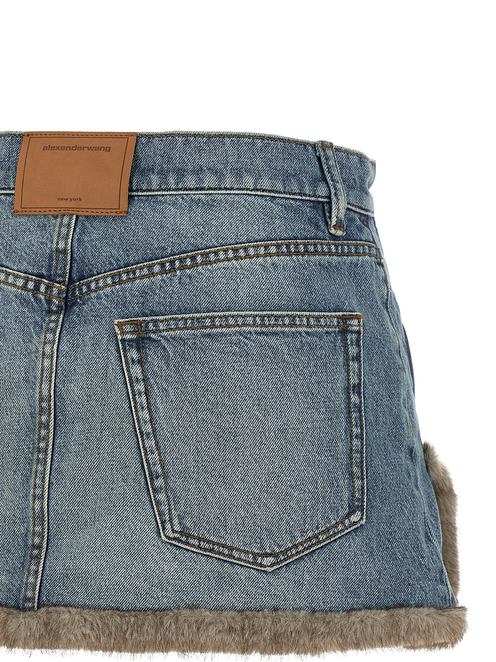 DENIM X ALEXANDER WANG Blue Cotton Long Skirt