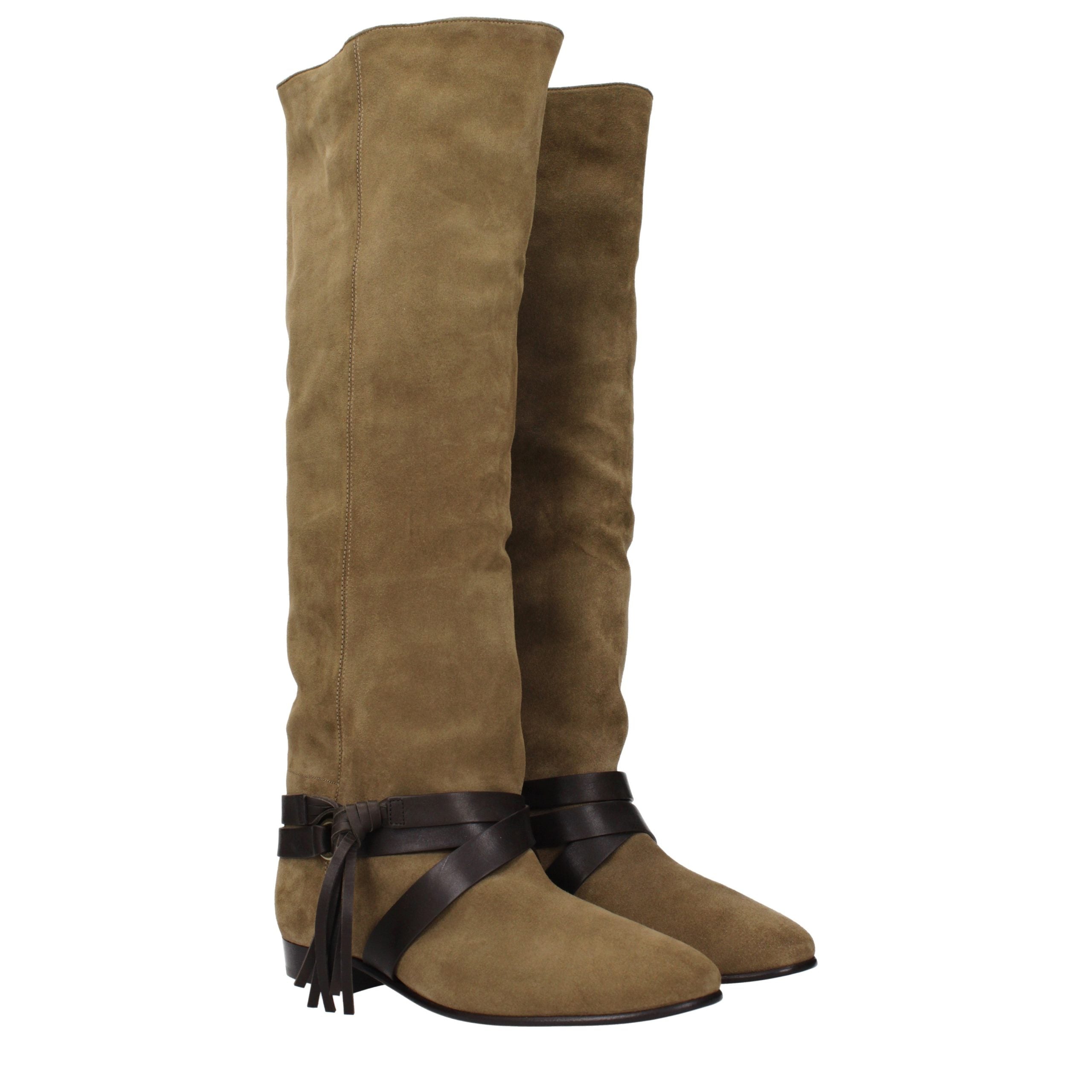 Isabel Marant Green Leather Over The Knee
