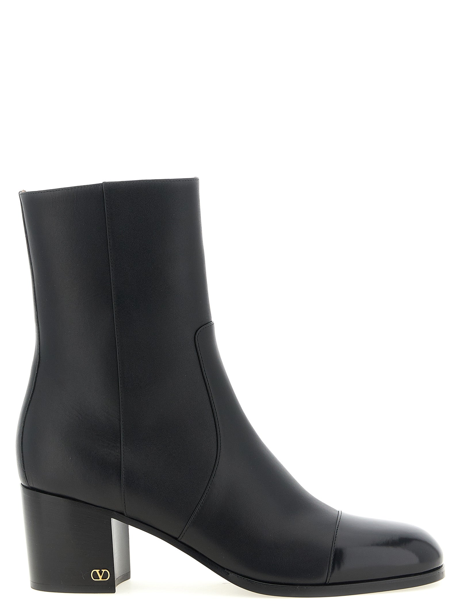 Valentino Garavani Black Calfskin Ankle Boots