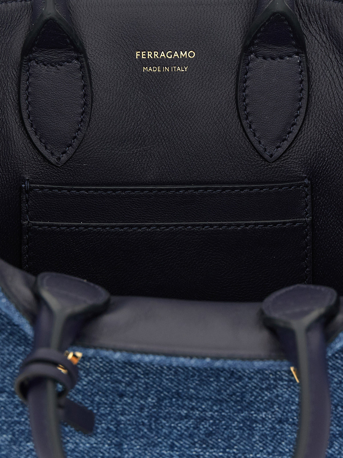 Ferragamo Blue Fabric Handbag