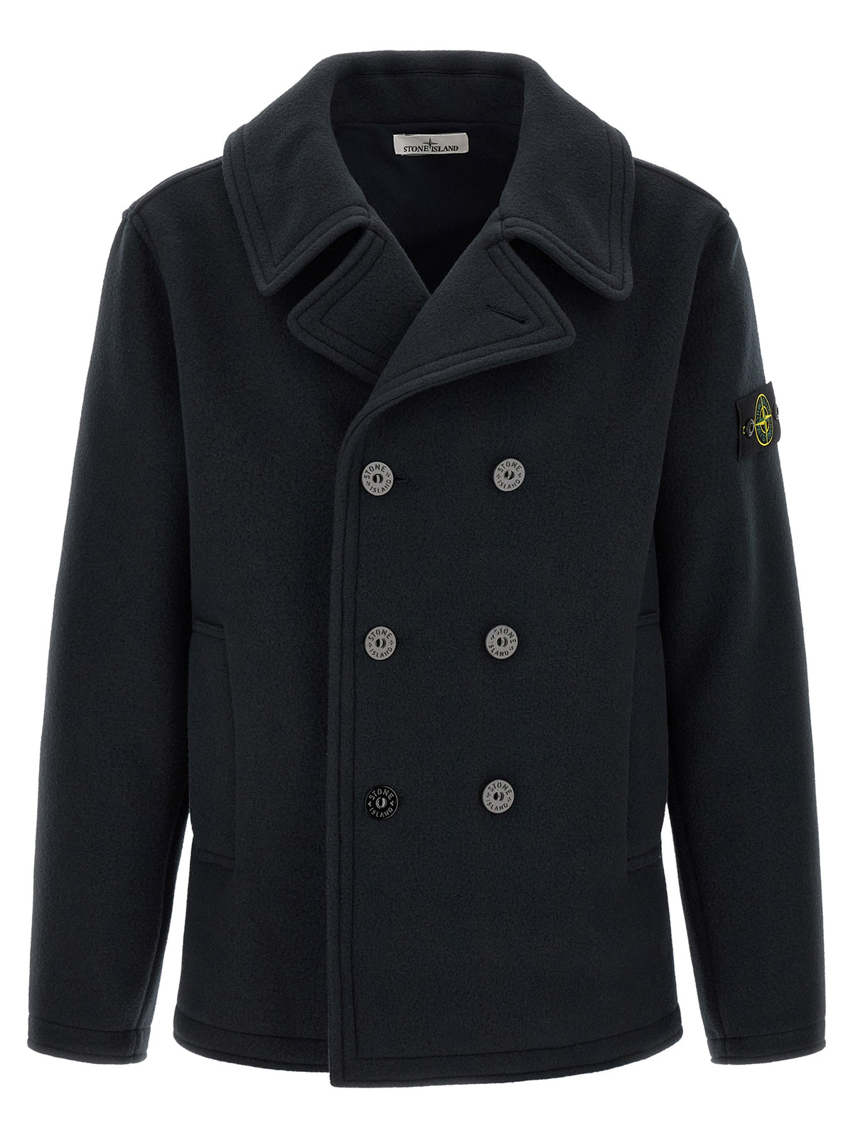Stone Island Blue Cotton Coat