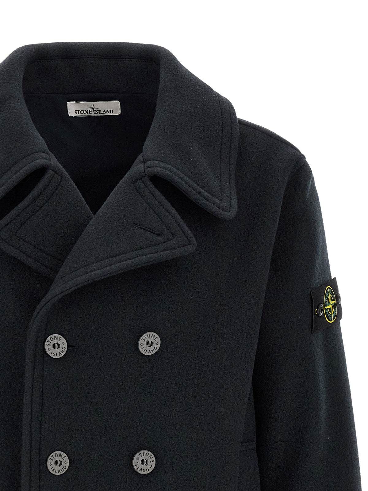 Stone Island Blue Cotton Coat