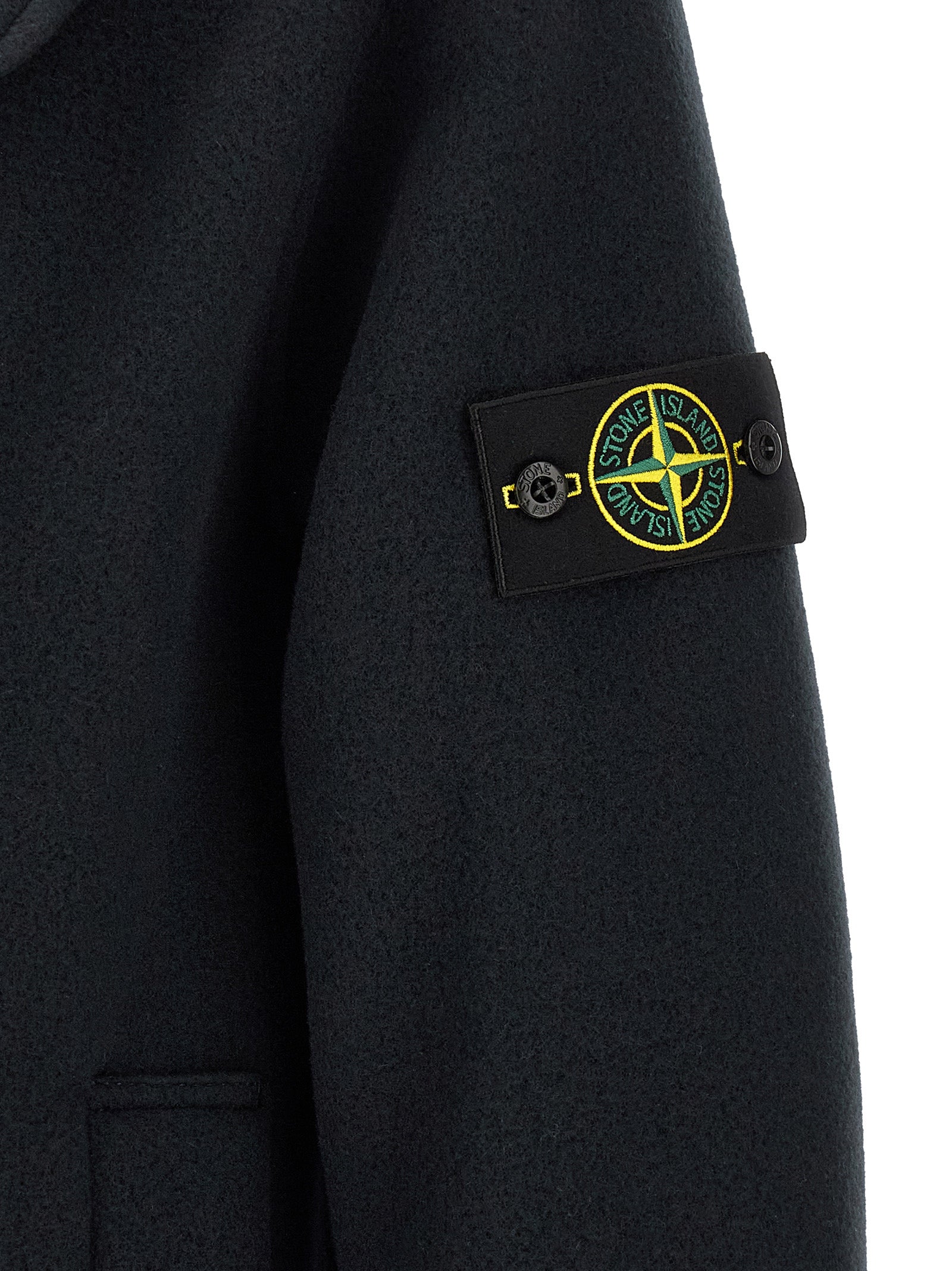 Stone Island Blue Cotton Coat