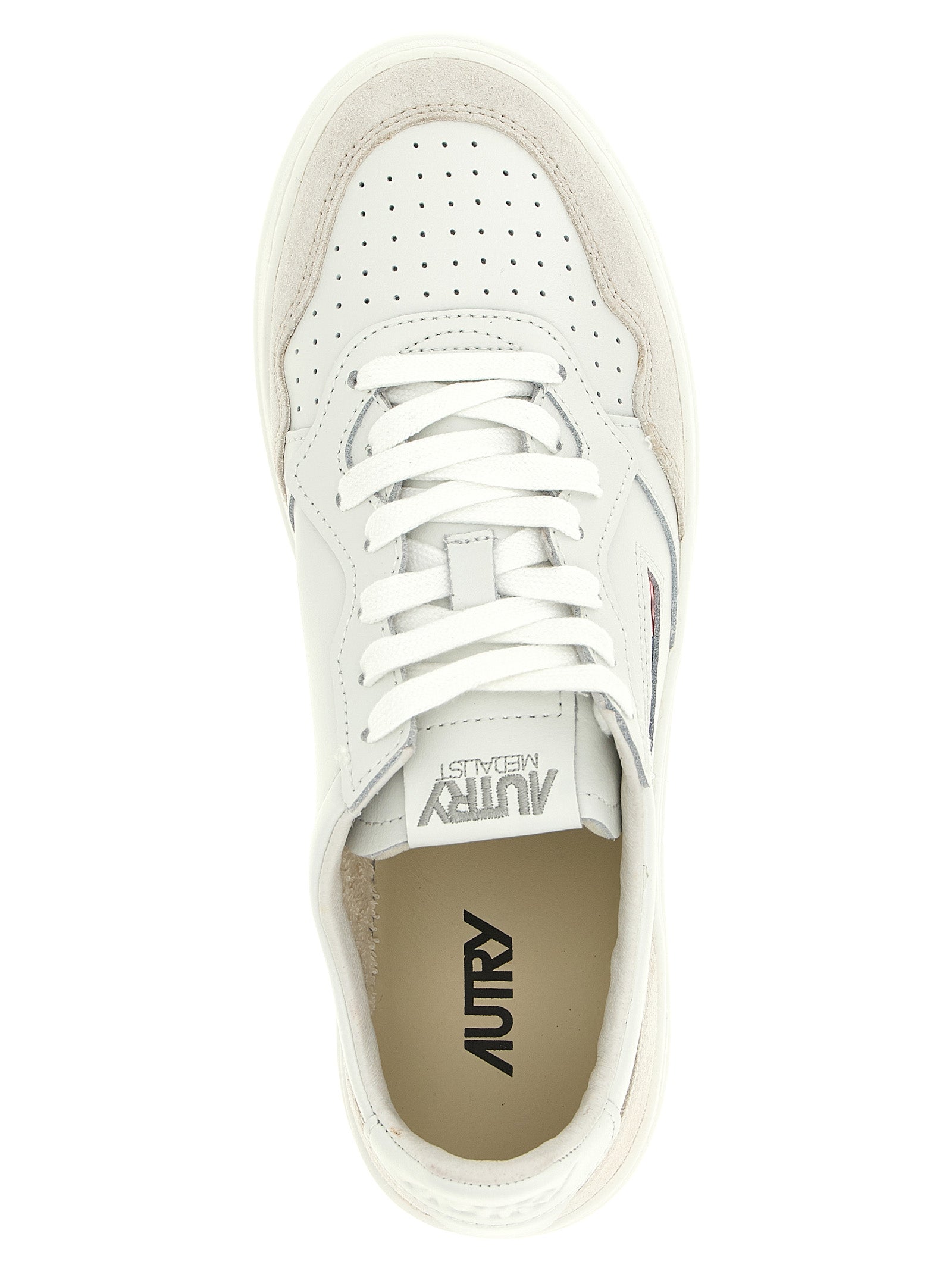 Autry White Cowhide Low Top Sneakers