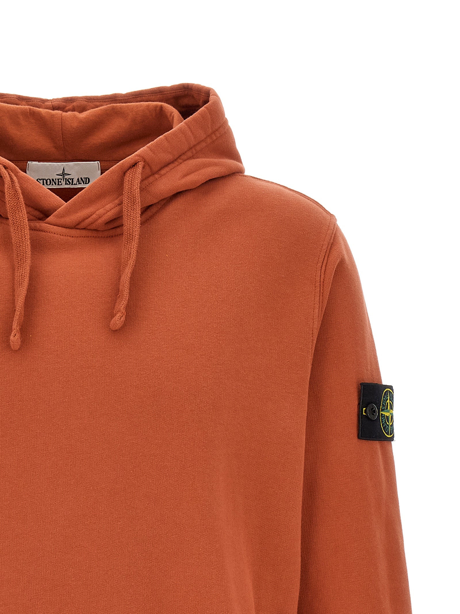 Stone Island Orange Cotton Sweatshirt