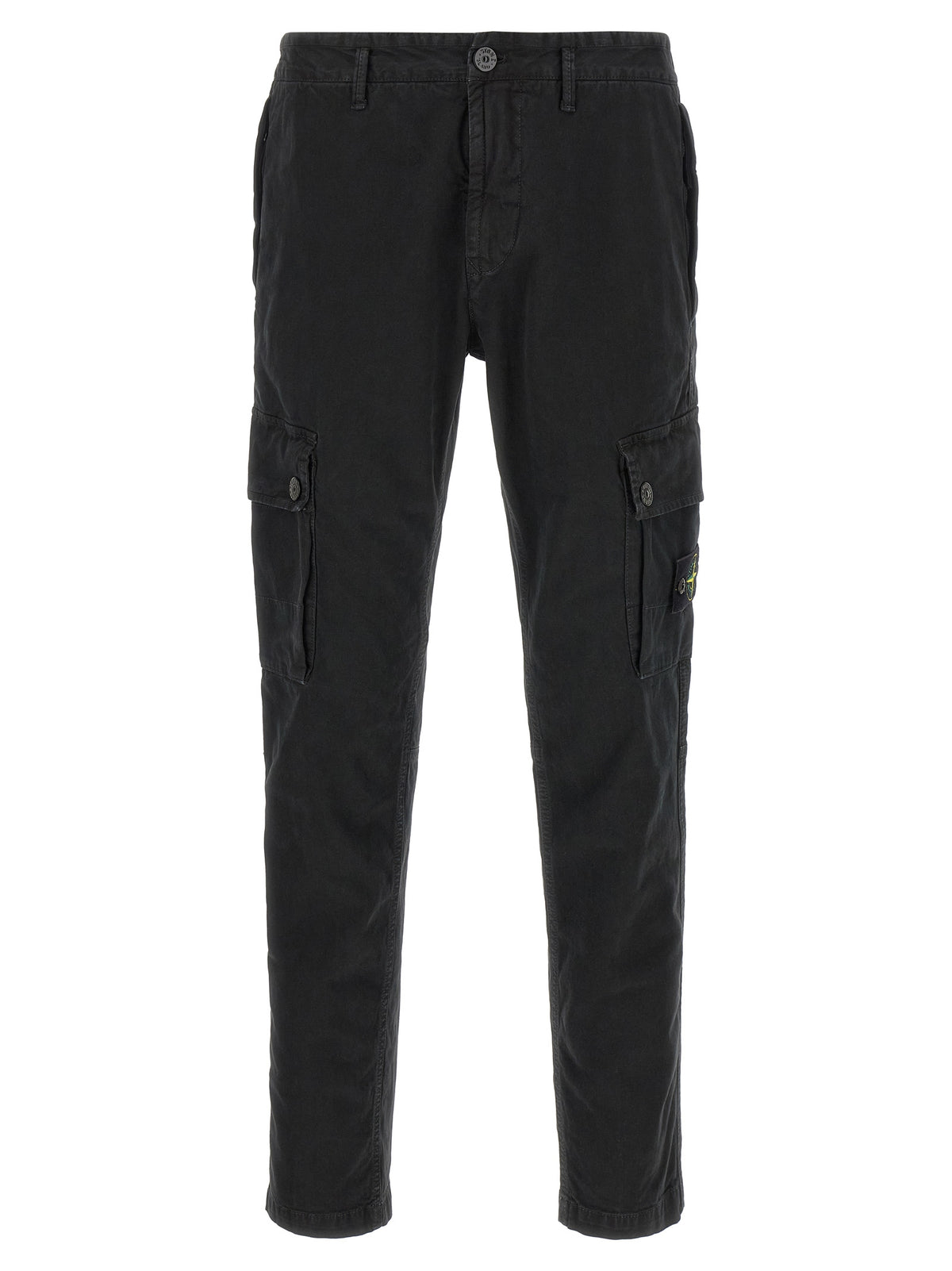 Stone Island Black Cotton Cargo Pants