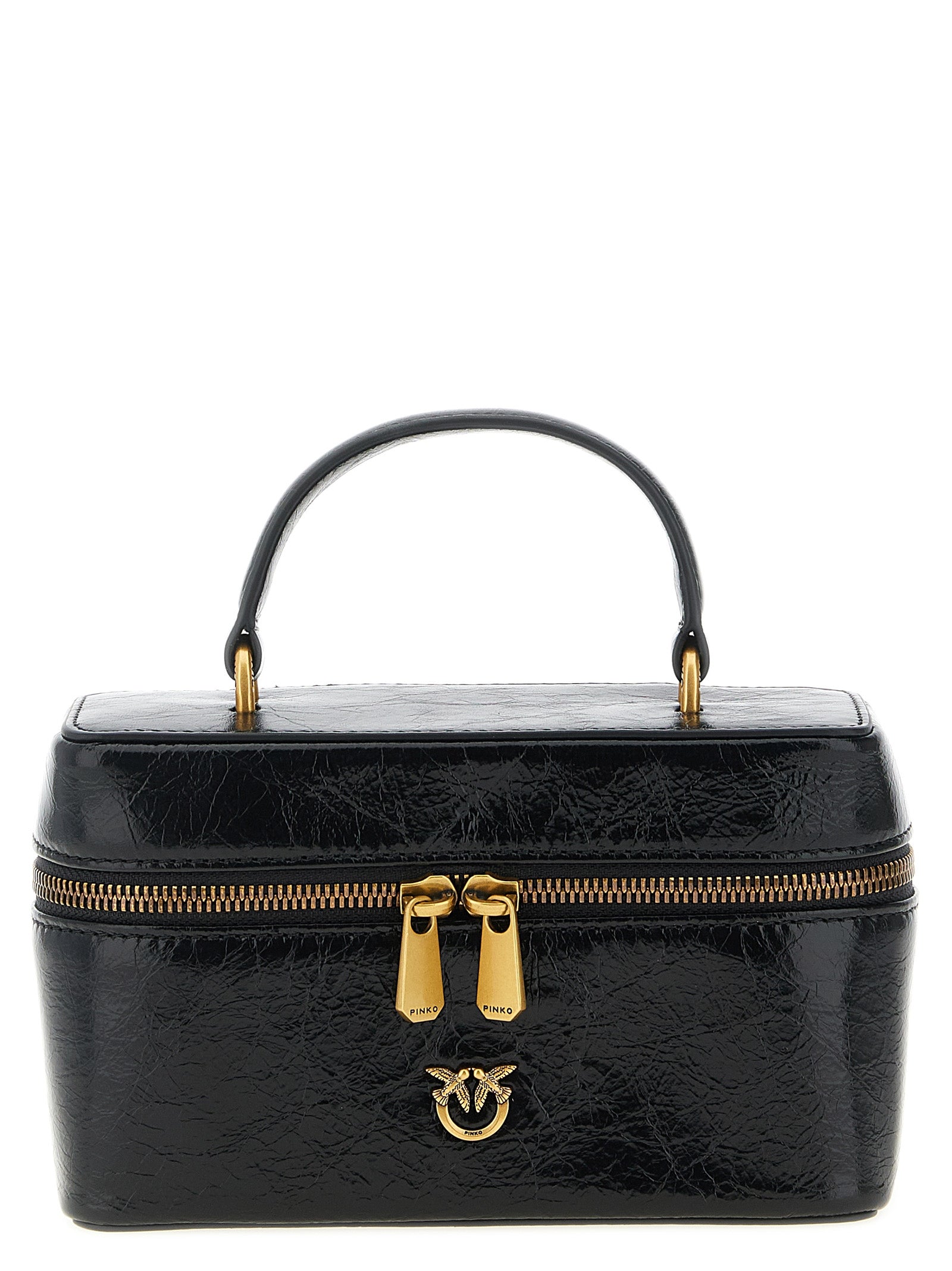 PINKO Black Calfskin Crossbody Bag