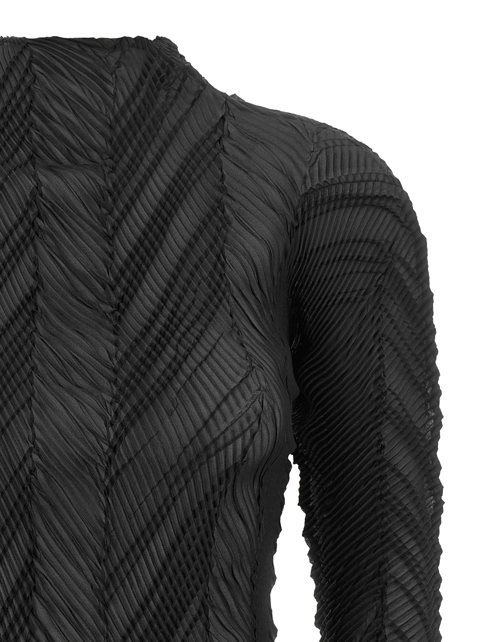 Issey Miyake Black Polyester Cardigan