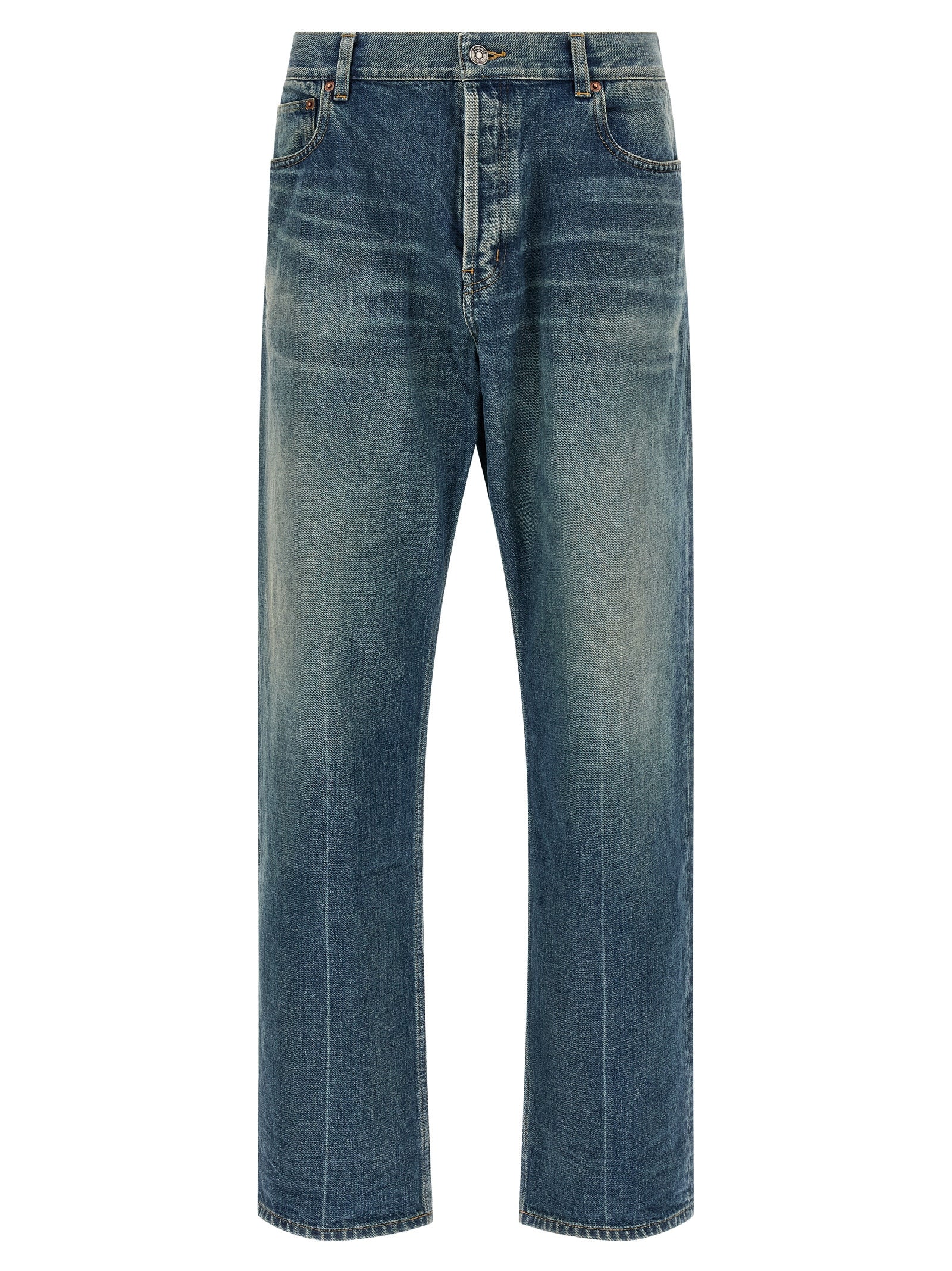 Saint Laurent Blue Cotton Tapered Jeans