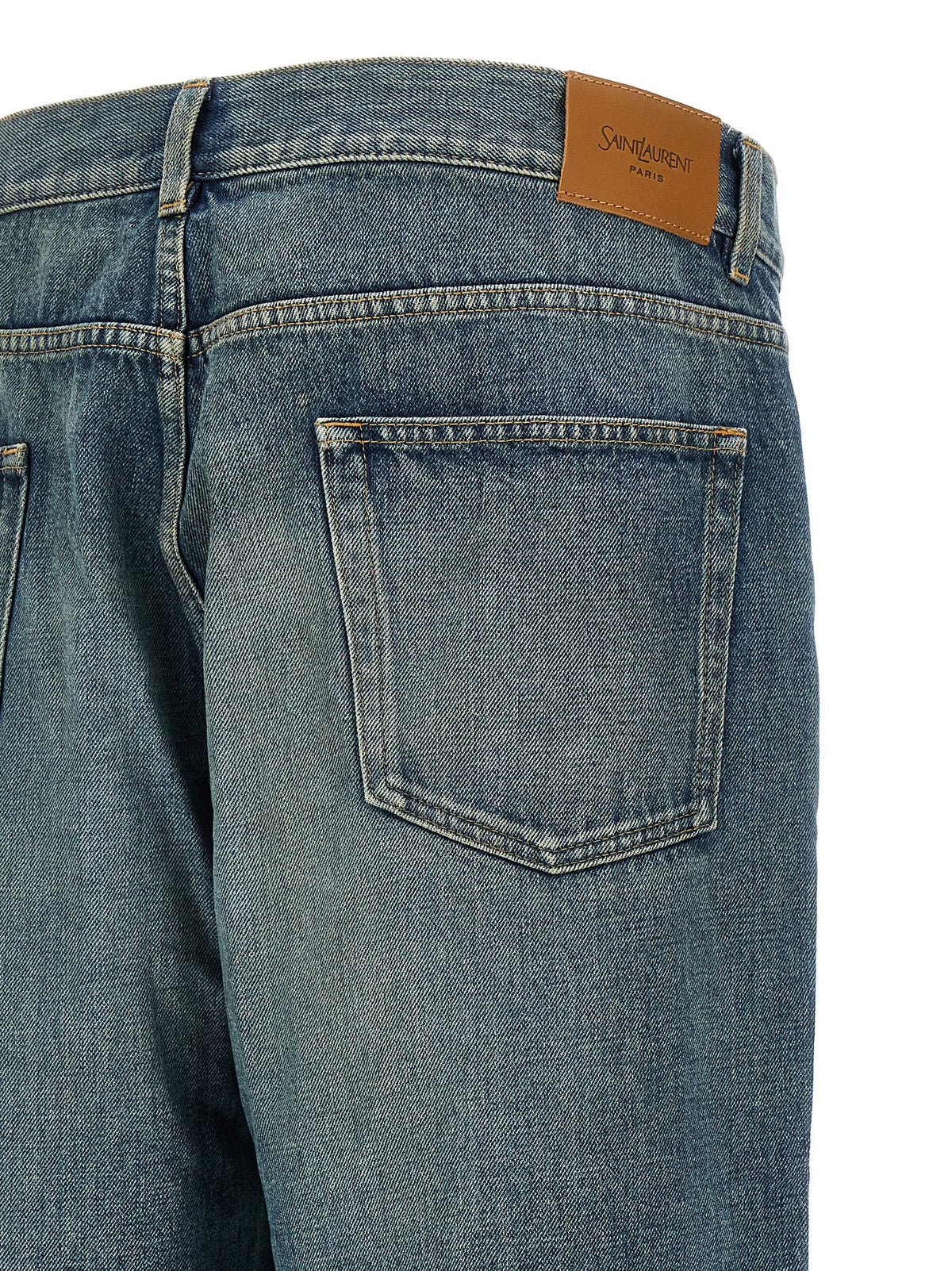 Saint Laurent Blue Cotton Tapered Jeans