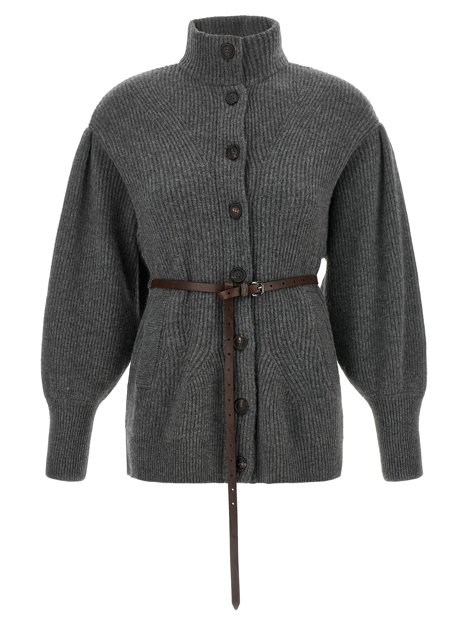Brunello Cucinelli Gray Virgin Wool Cardigan
