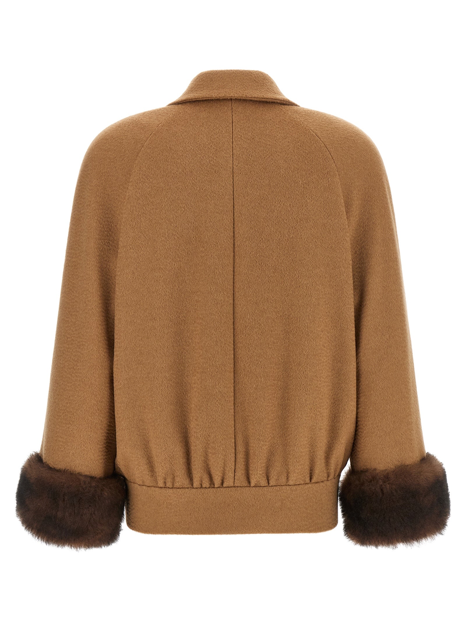Valentino Garavani Brown Lamb Fur Bomber