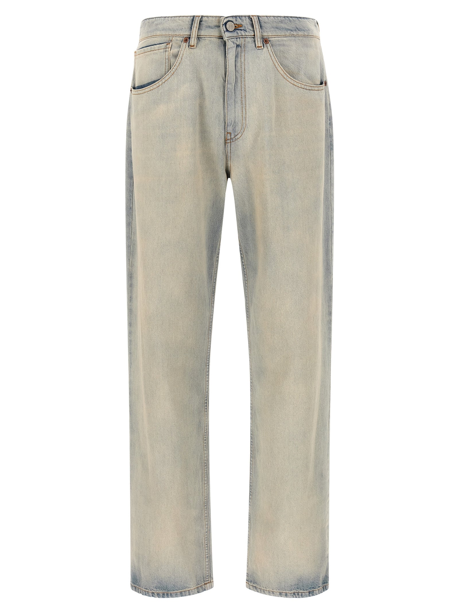 MM6 Maison Margiela Blue Cotton Relaxed Fit Jeans
