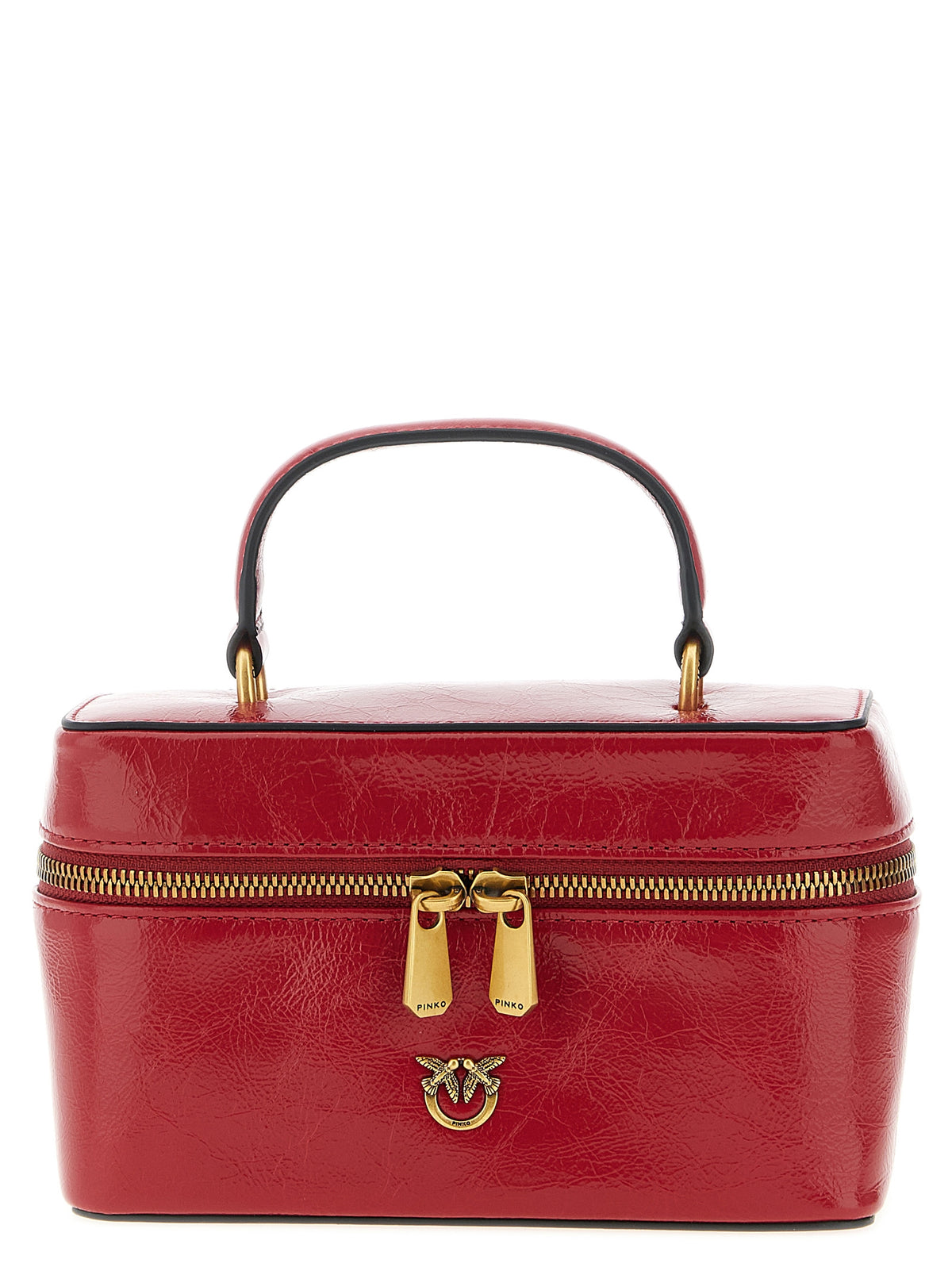 PINKO Red Calfskin Crossbody Bag