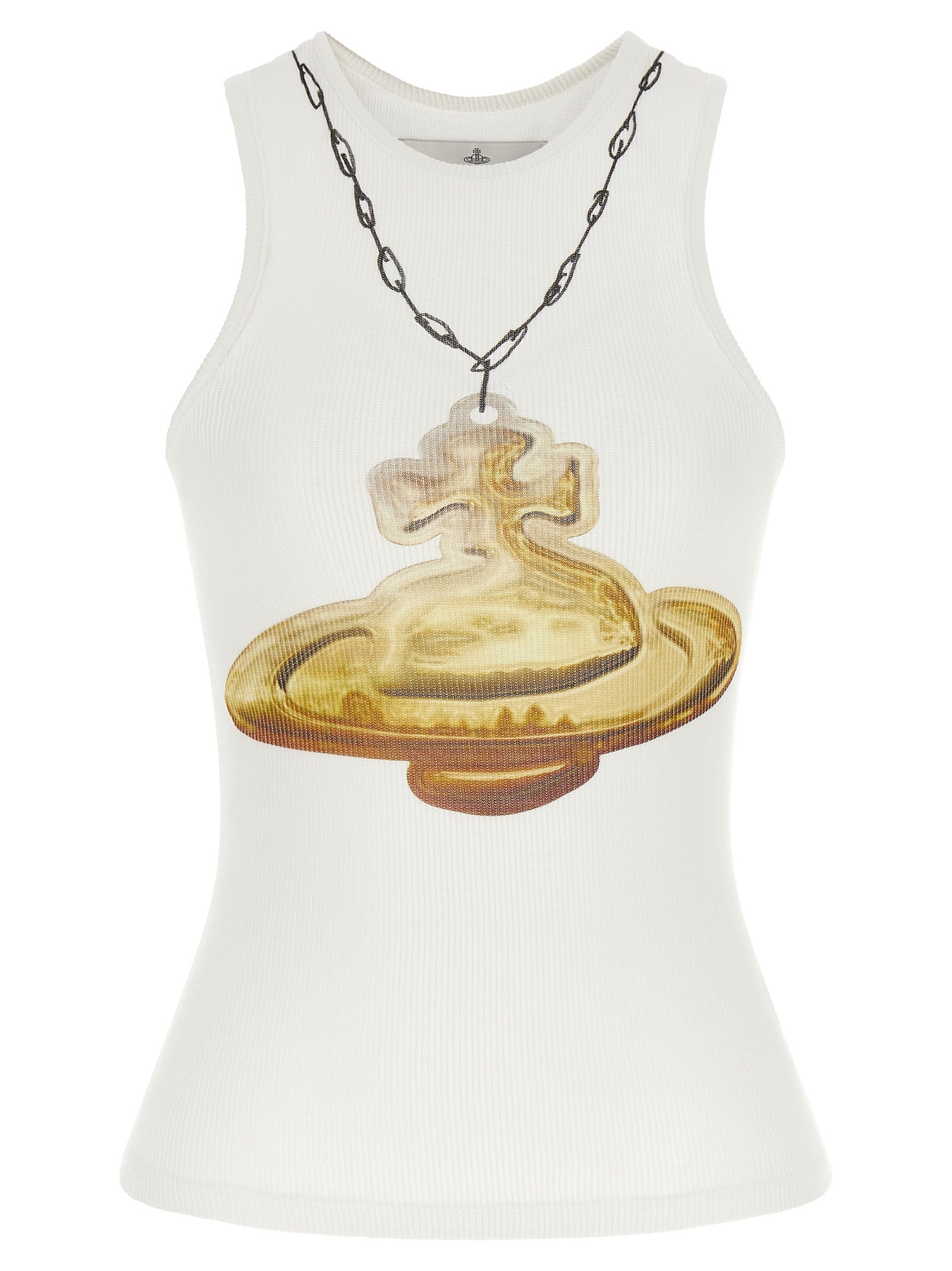 Vivienne Westwood White Viscose Sleeveles T-Shirt