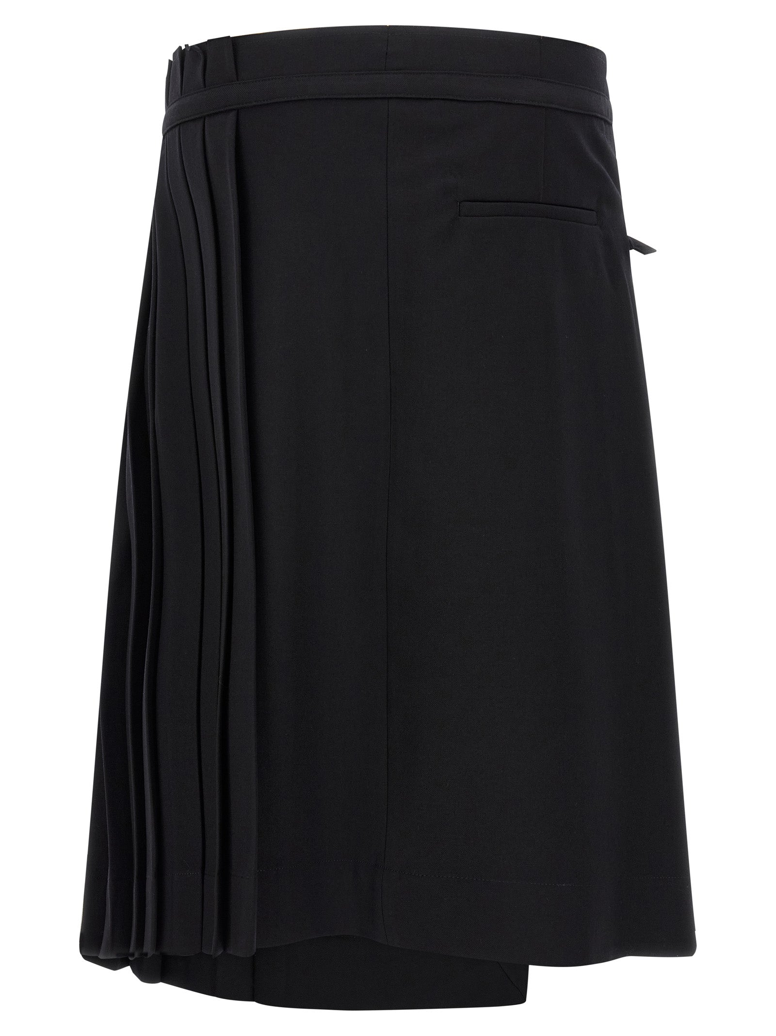 Dries Van Noten Black Wool Long Skirt