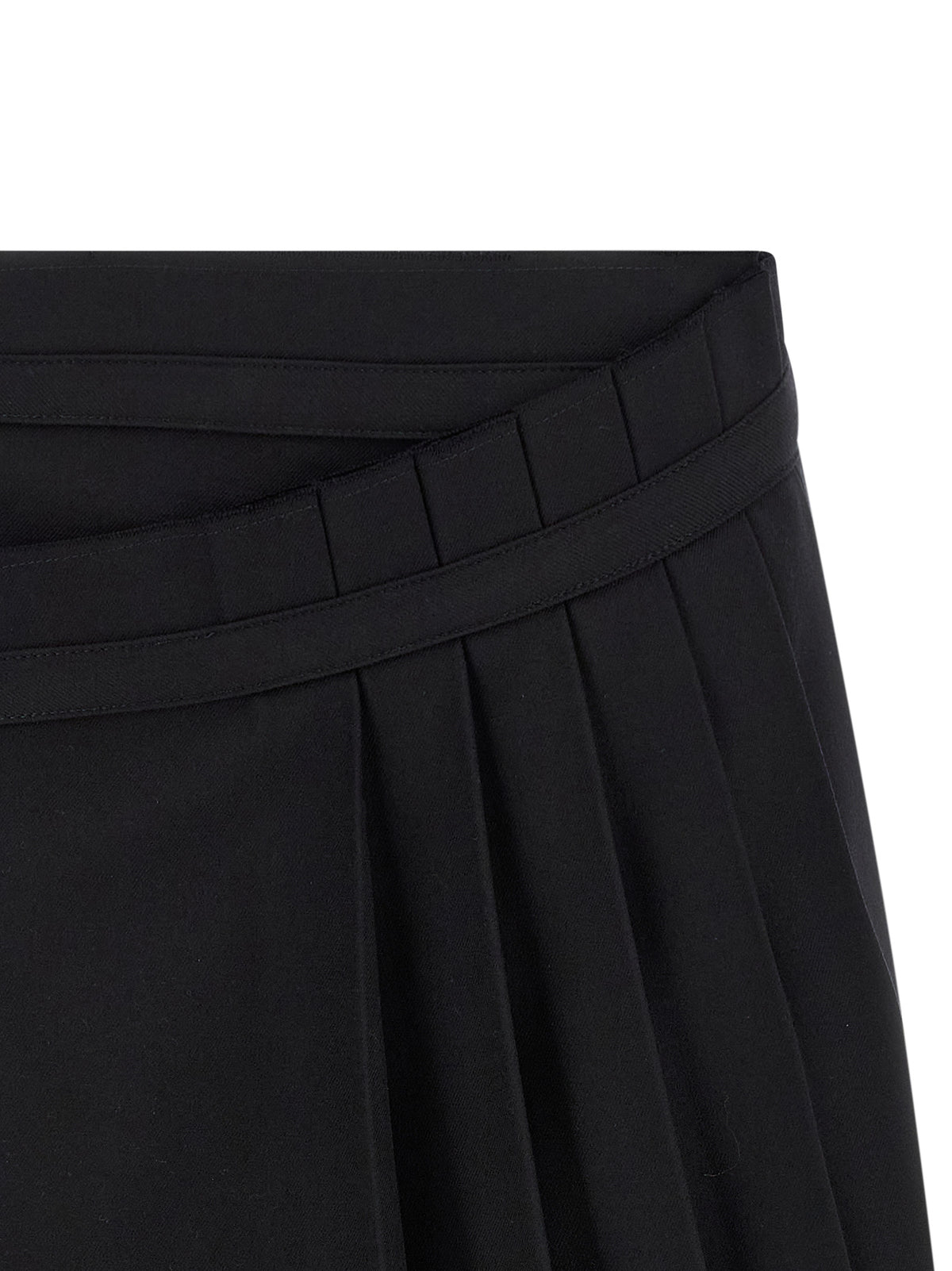 Dries Van Noten Black Wool Long Skirt