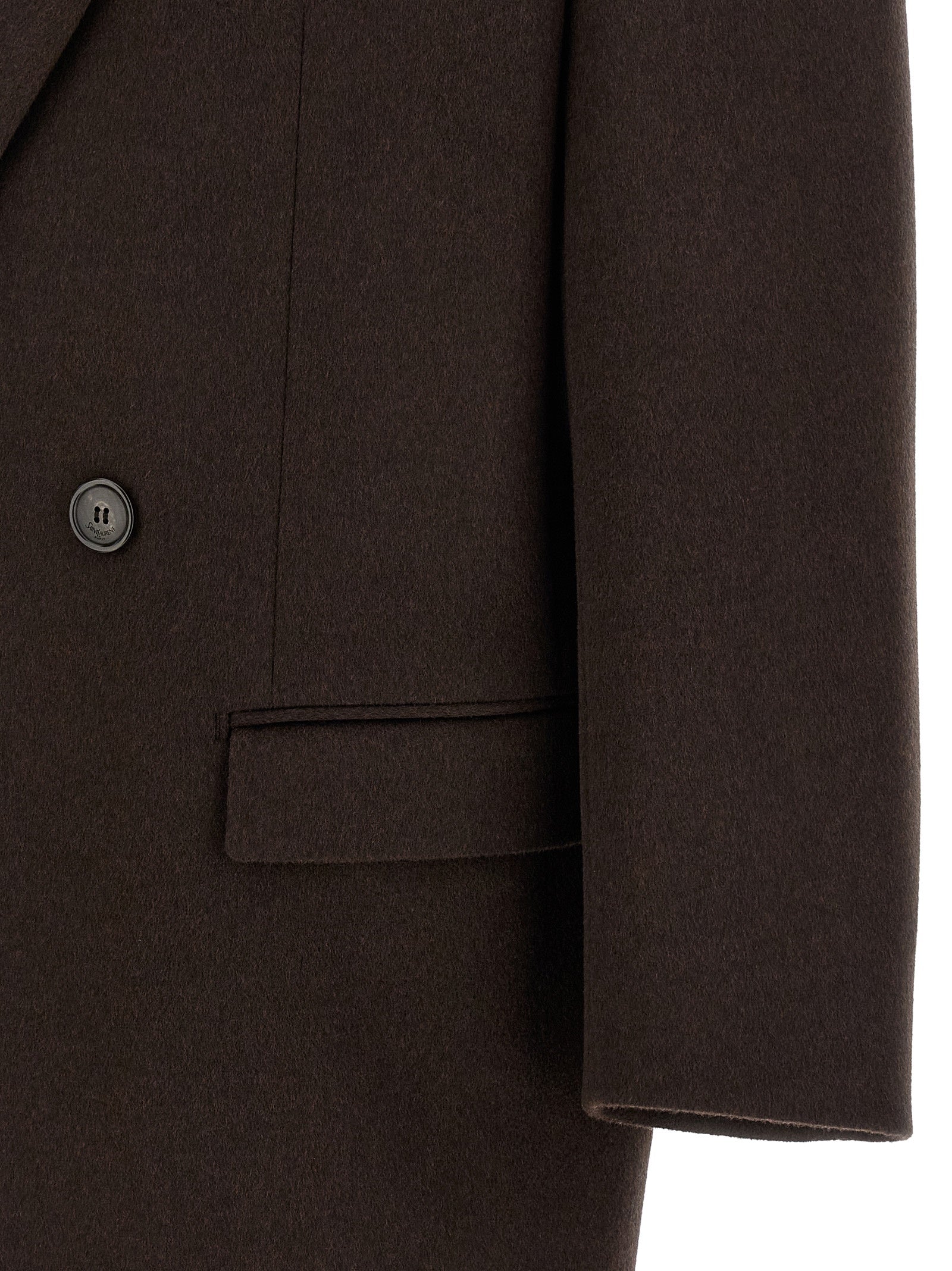 Saint Laurent Brown Wool Coat