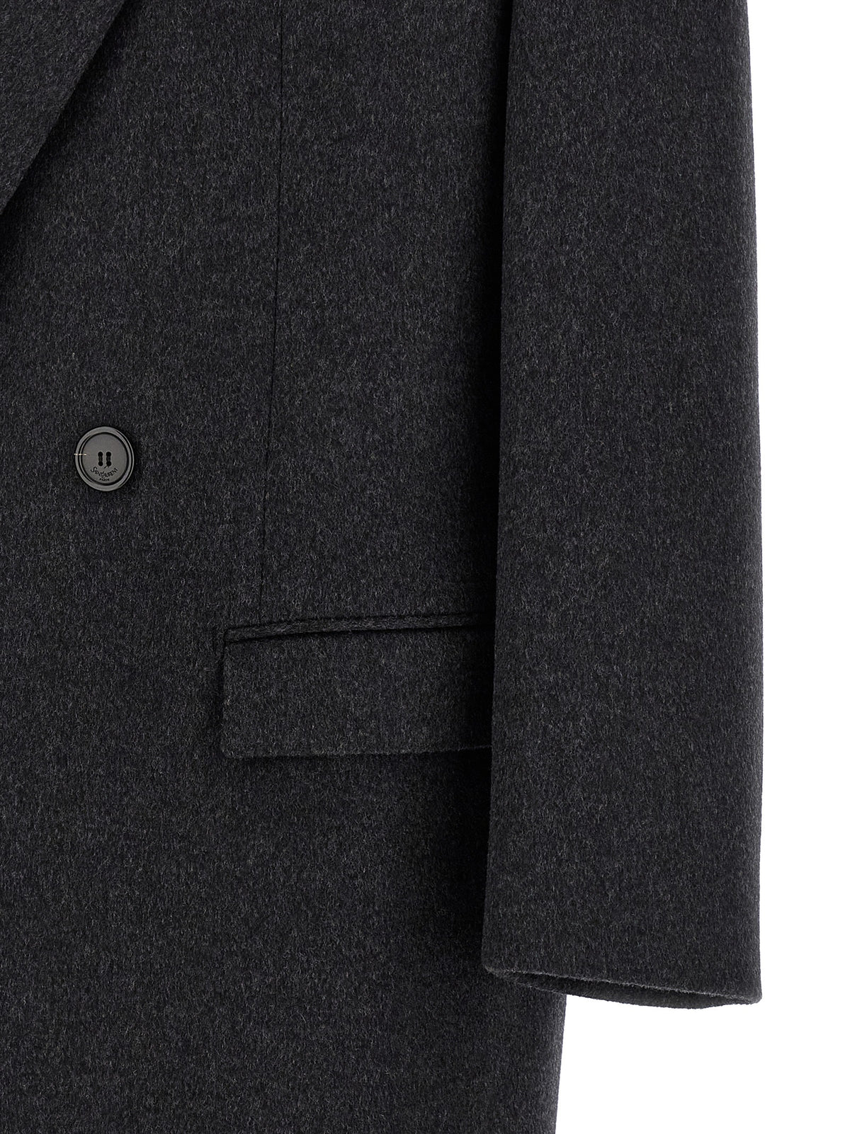 Saint Laurent Gray Wool Coat
