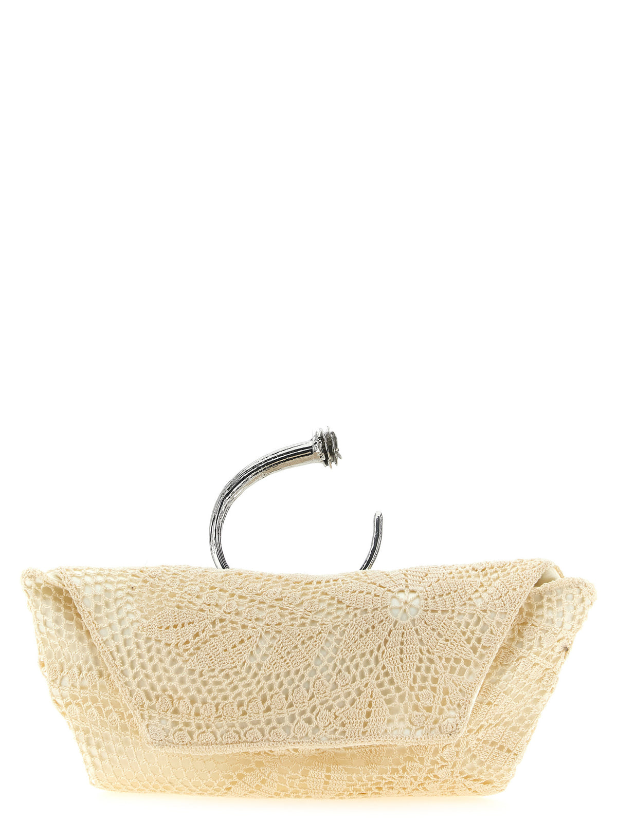 Magda Butrym White Silk Clutch Bag