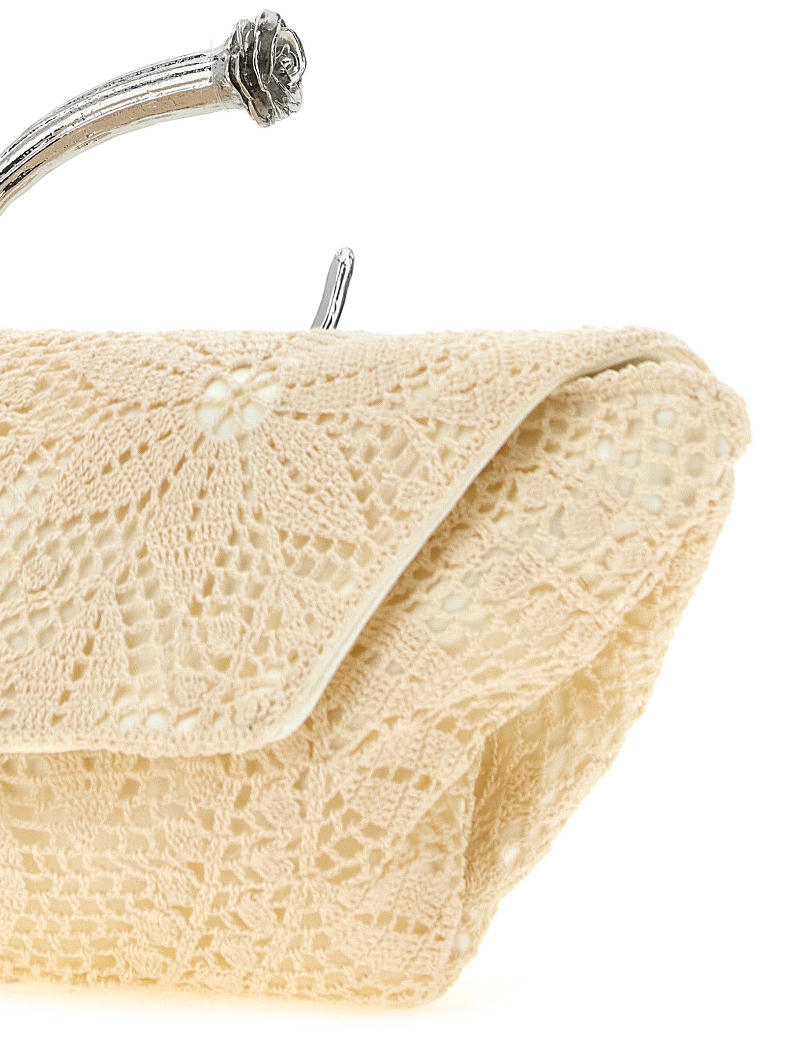 Magda Butrym White Silk Clutch Bag