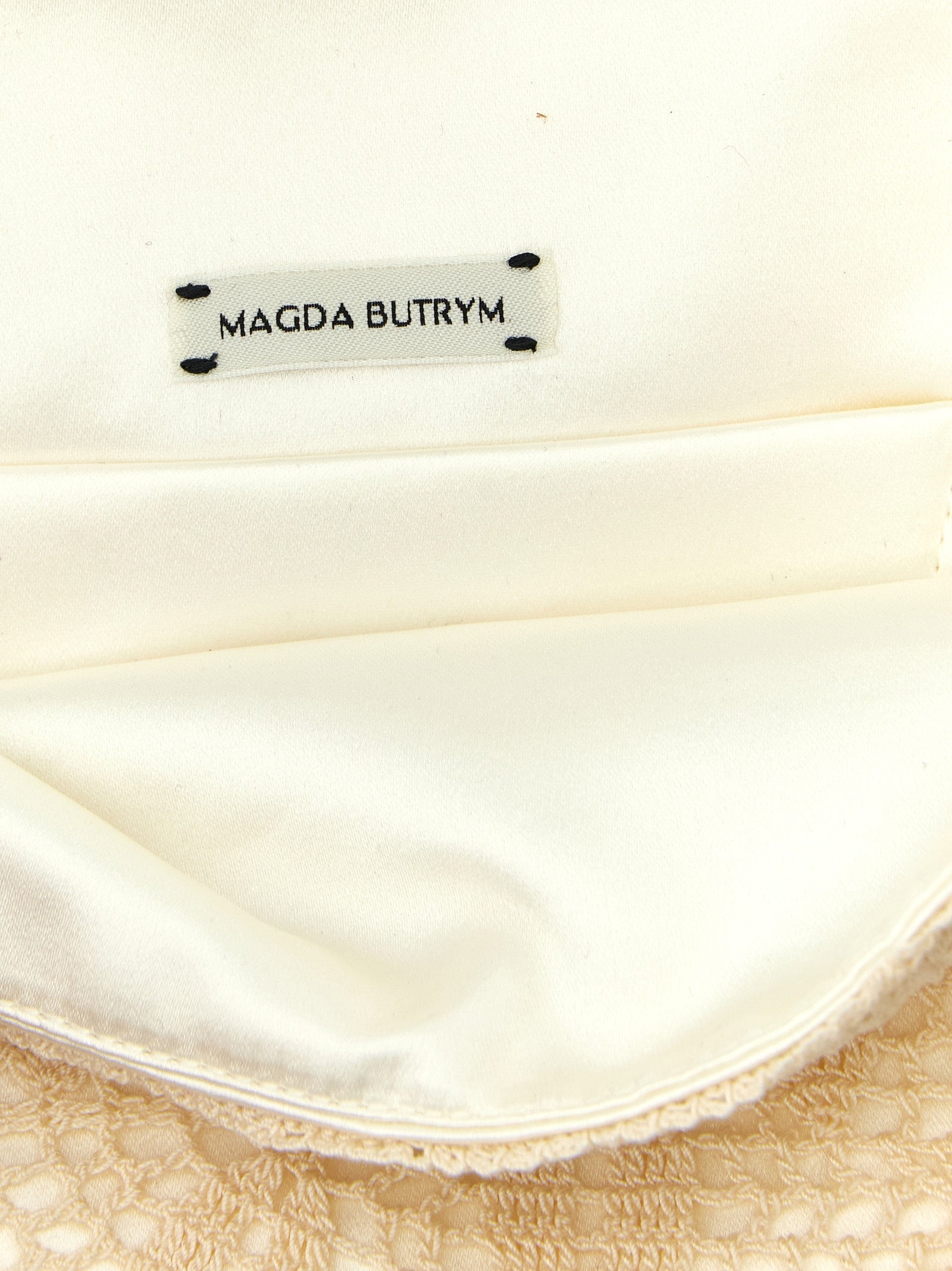 Magda Butrym White Silk Clutch Bag