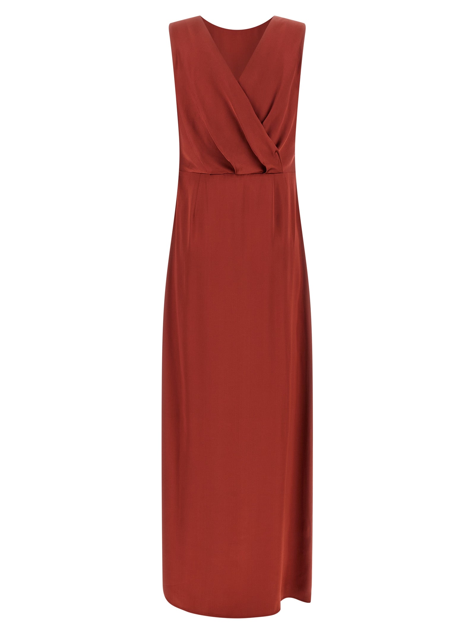 Peserico Red Viscose Long Dress