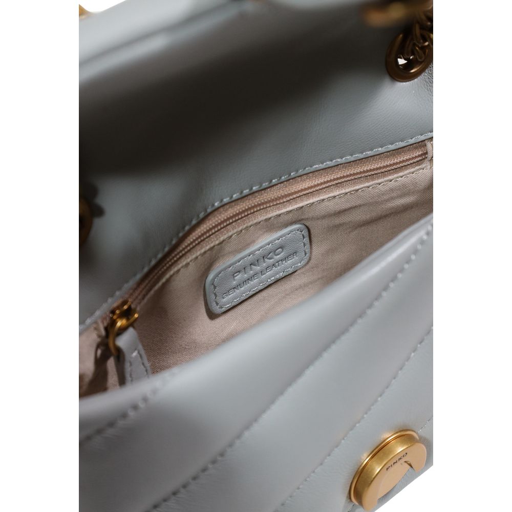 PINKO Gray Leather Handbag