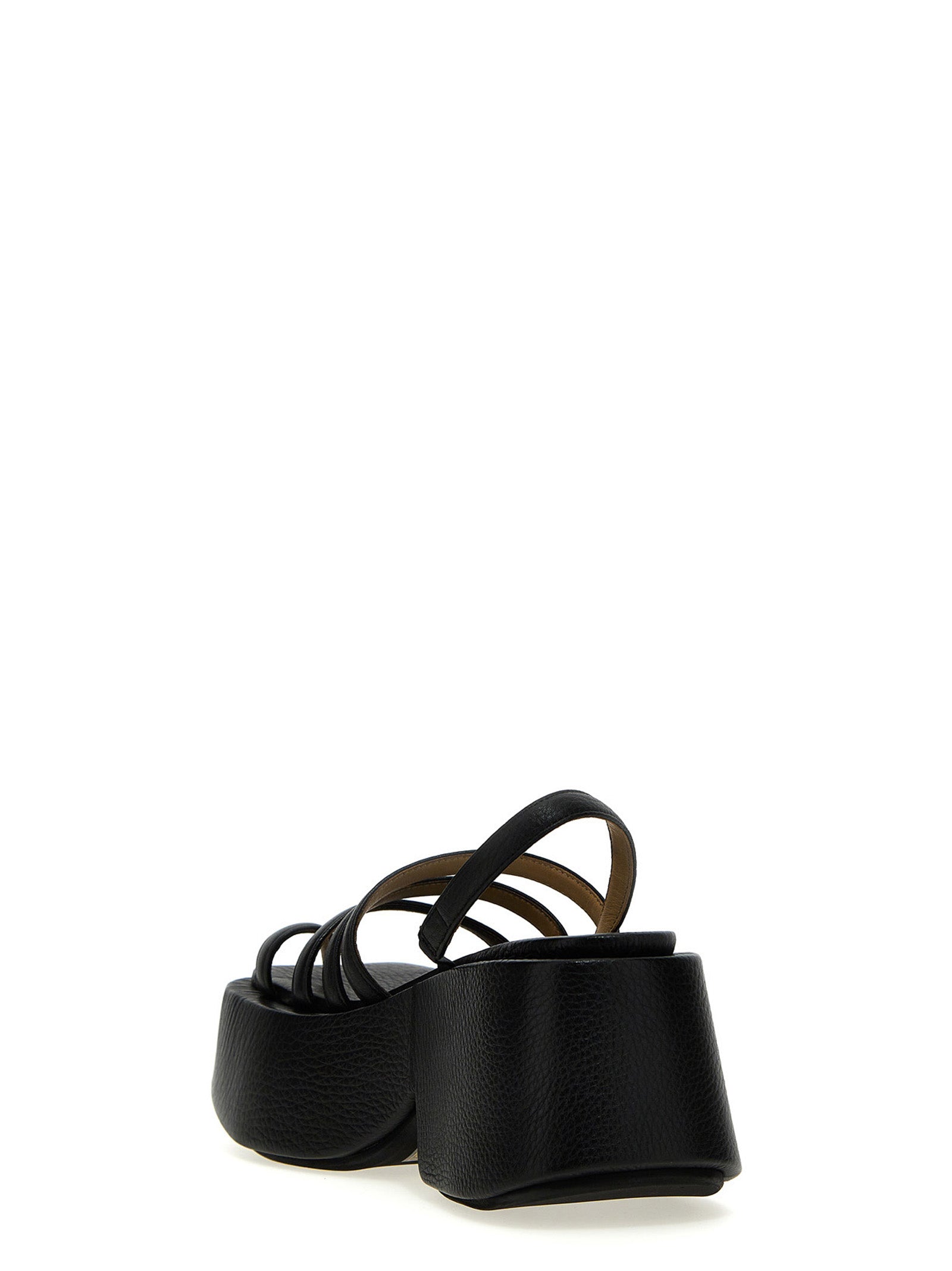 Marsell Black Calfskin Stiletto Heel Sandals