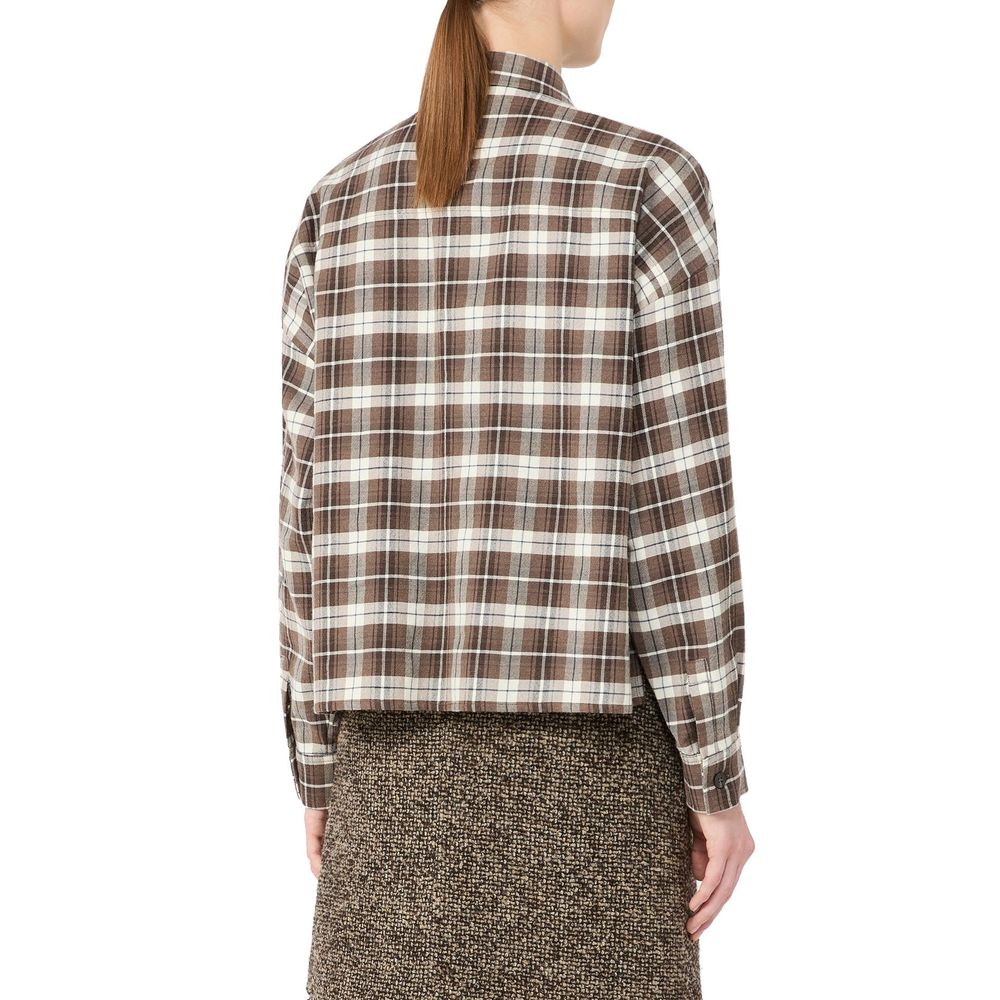 Max Mara Brown Cotton Pattern Shirt