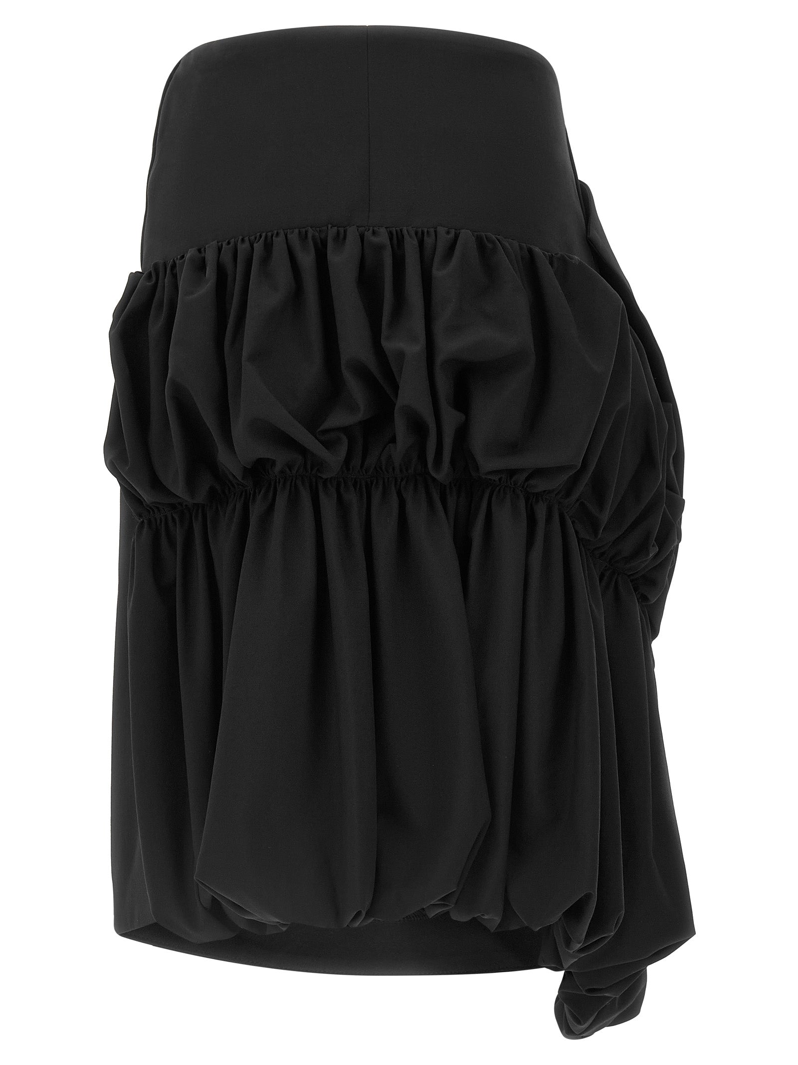 Comme Des Garçons Black Wool Midi Skirt