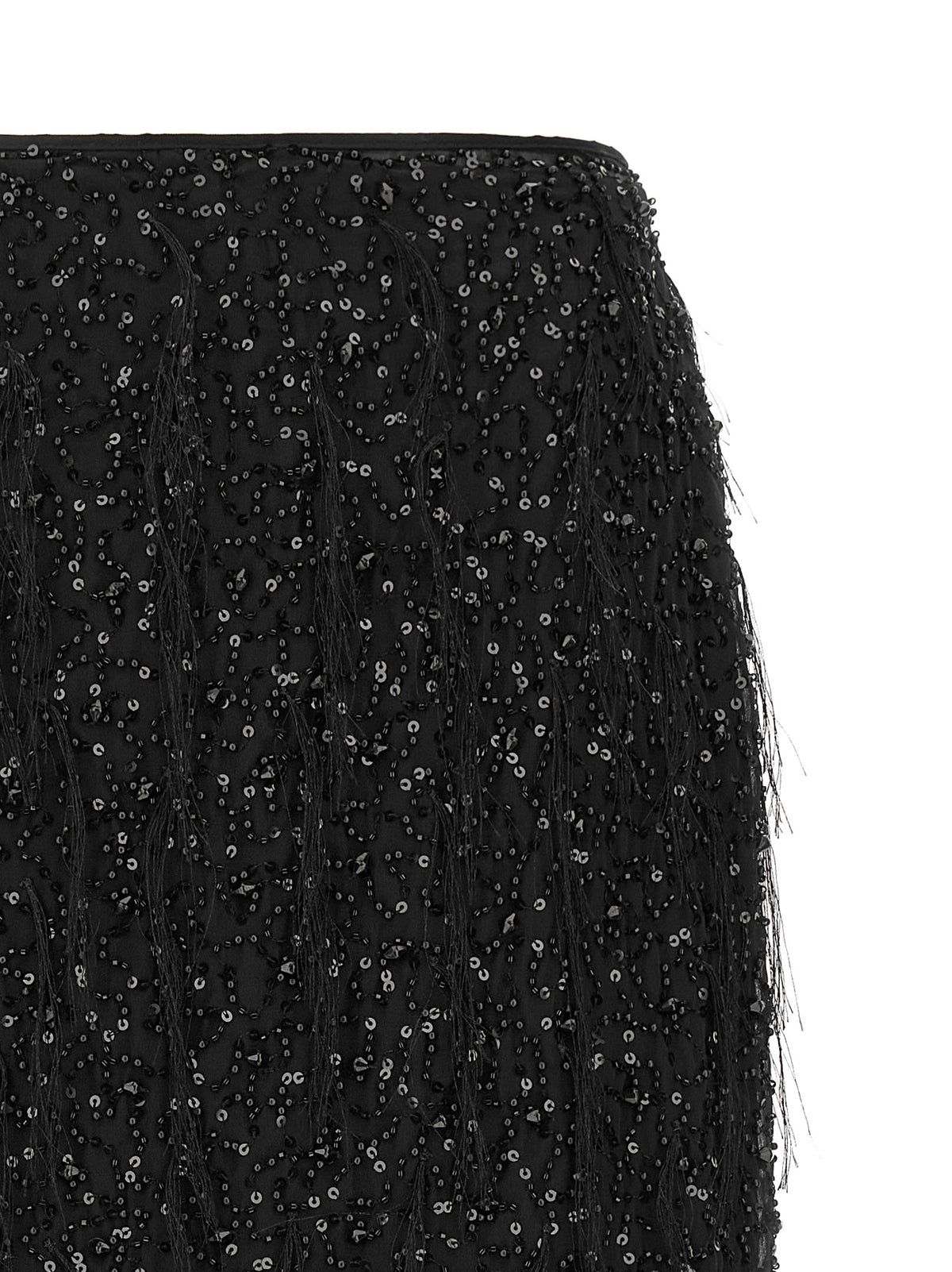 Twinset Black Polyester Midi Skirt