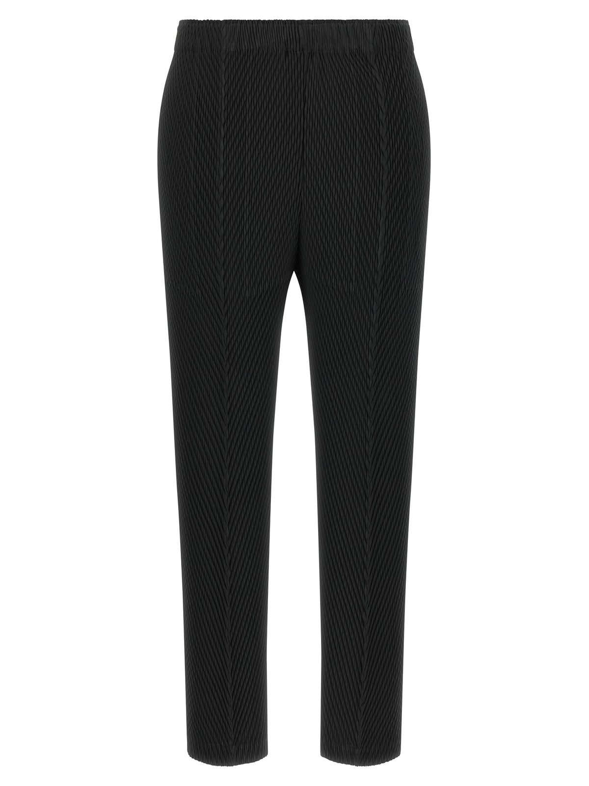 Issey Miyake Black Polyester Cropped Pants