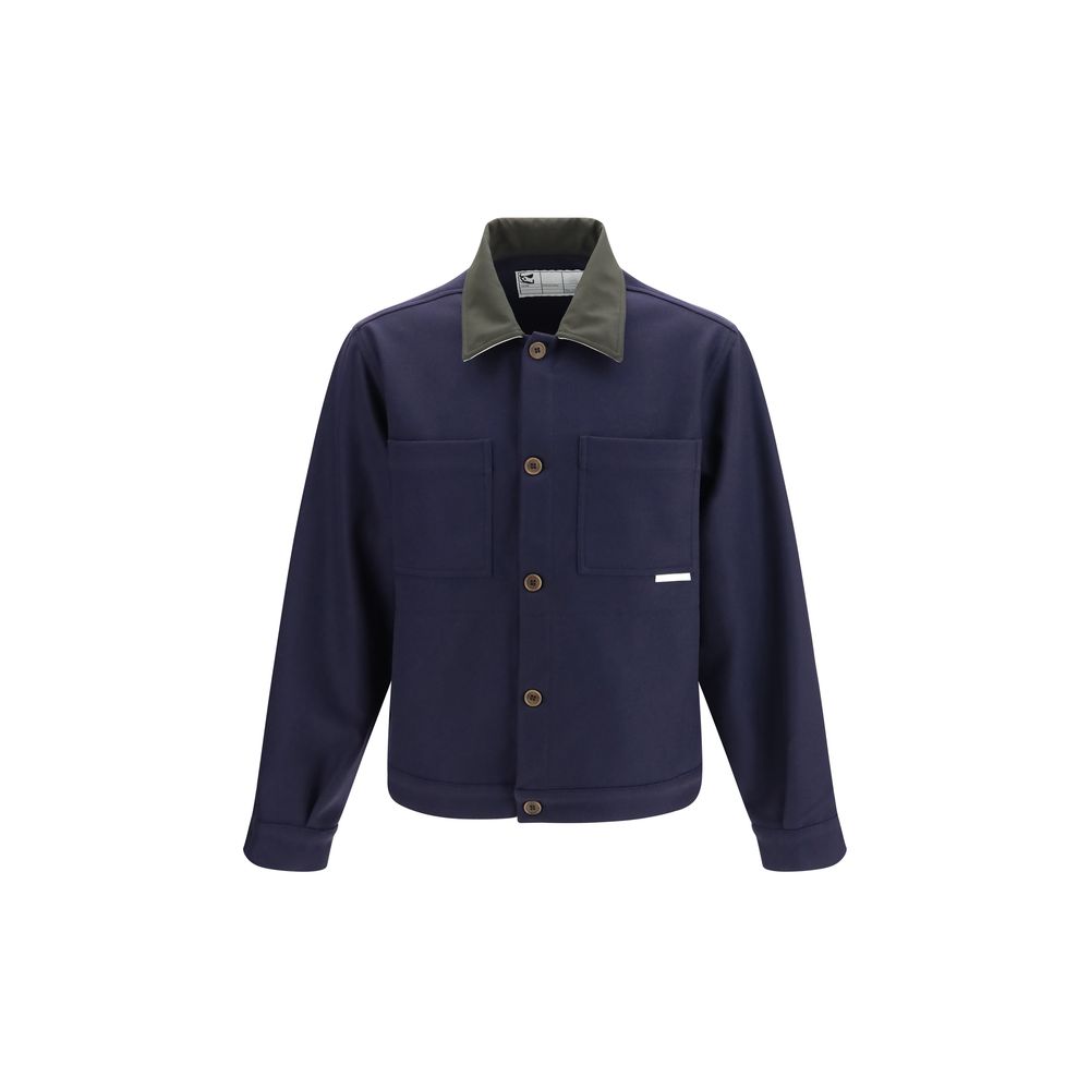 GR10K Blue Wool Oves Aries Full-Length Jacket