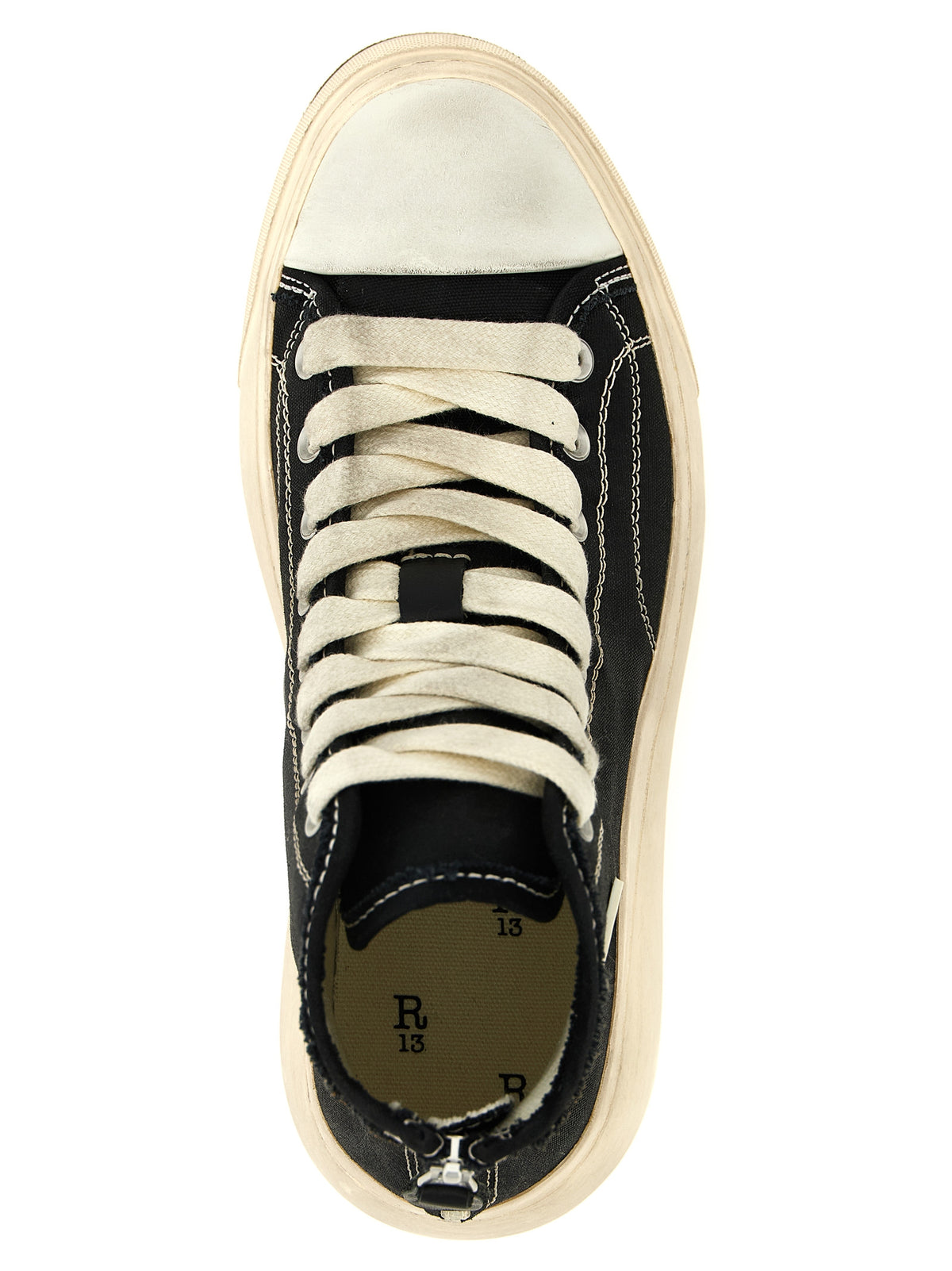 R13 Black Cotton High Top Sneakers