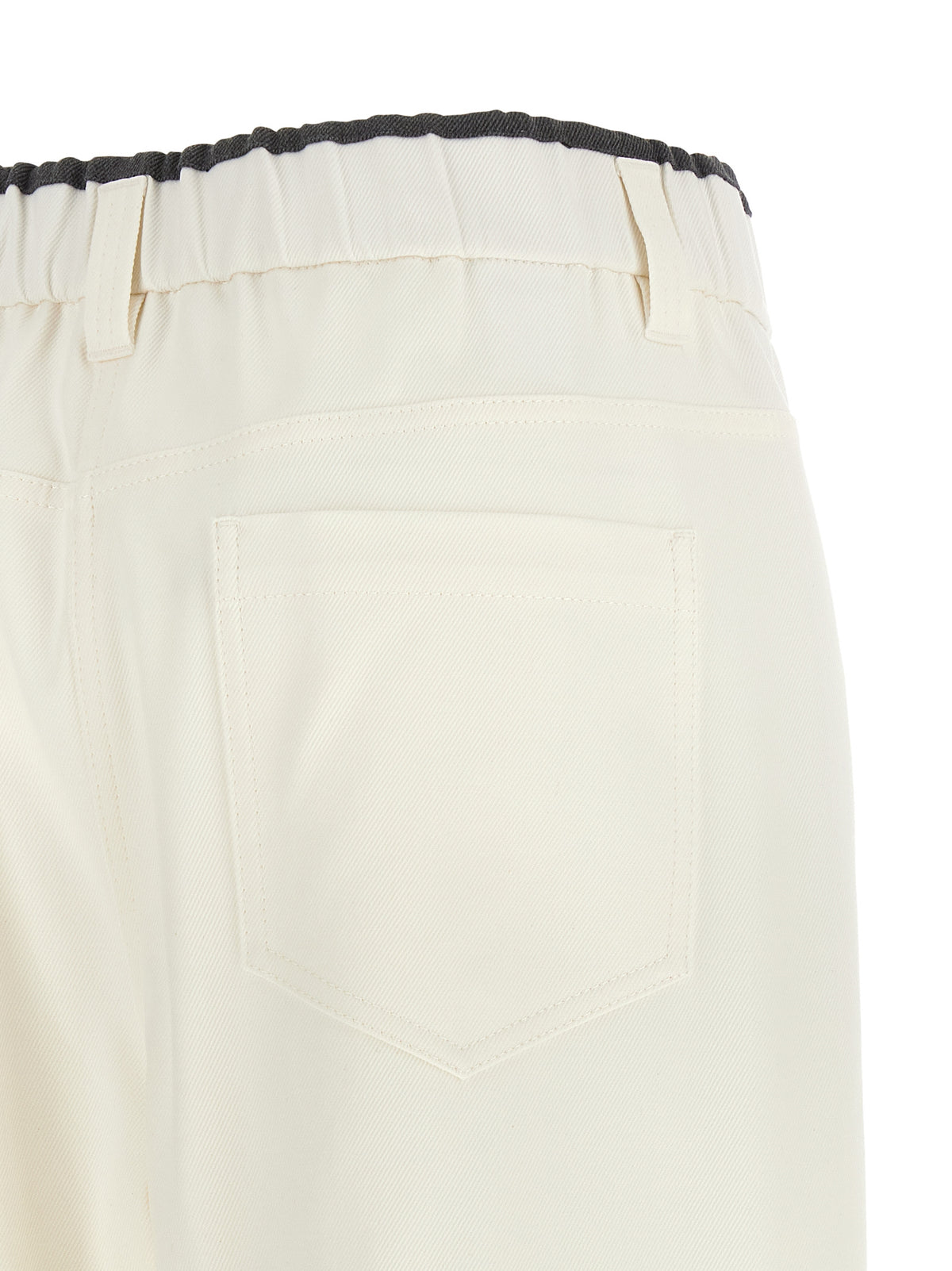 Brunello Cucinelli White Cotton Casual Pants